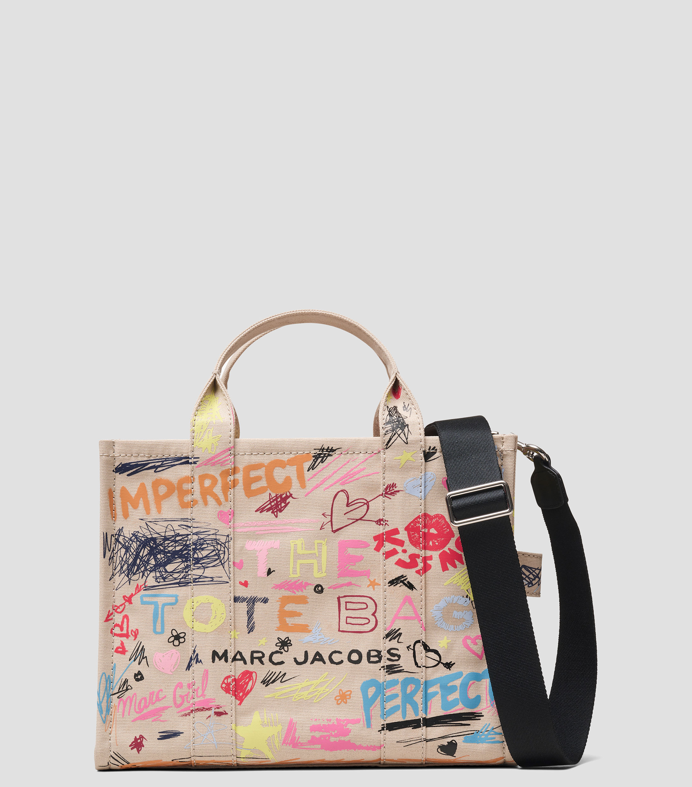 Bolsa tote café Punk Scribble Canvas Medium estampada Mujer