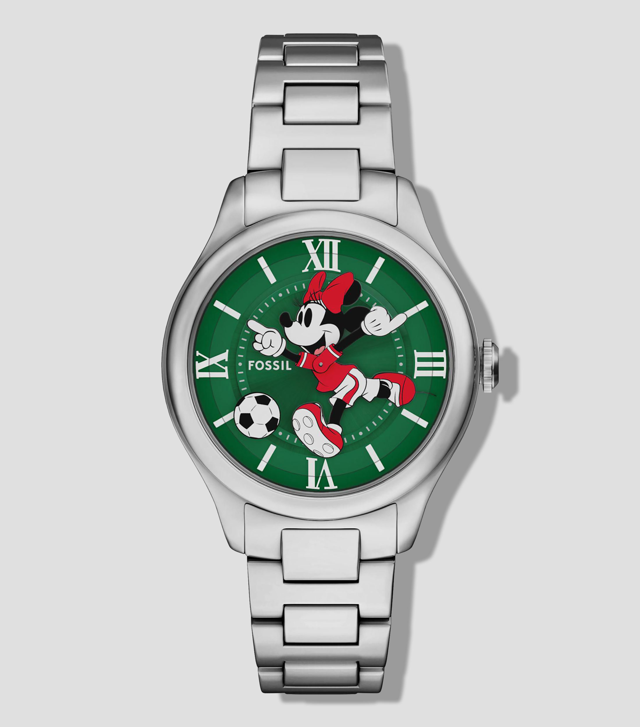 Reloj para Mujer Minnie Mouse Soccer Edición Limitada Verde, Plateado
