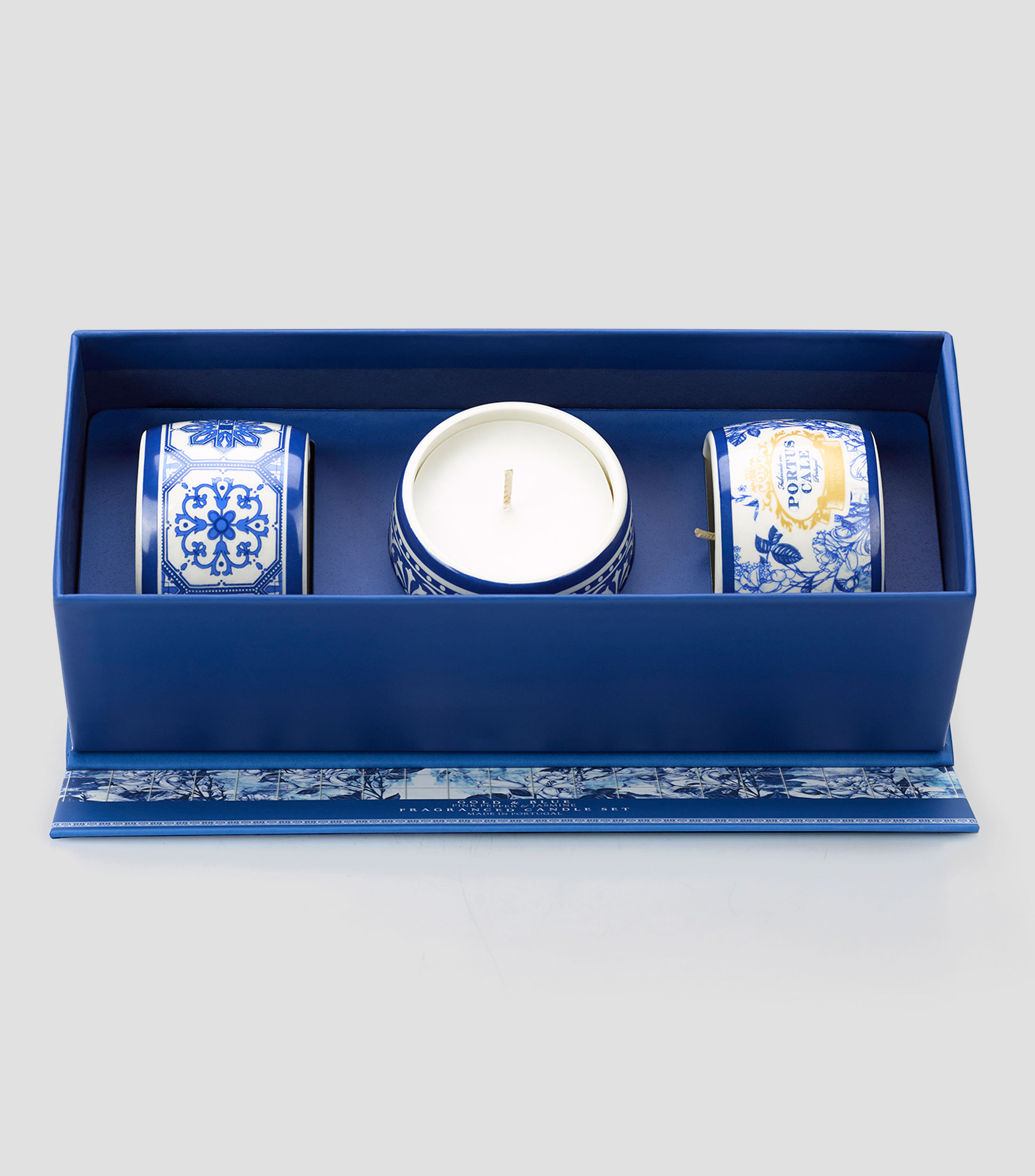Set 3 Velas Perfumadas Gold & Blue