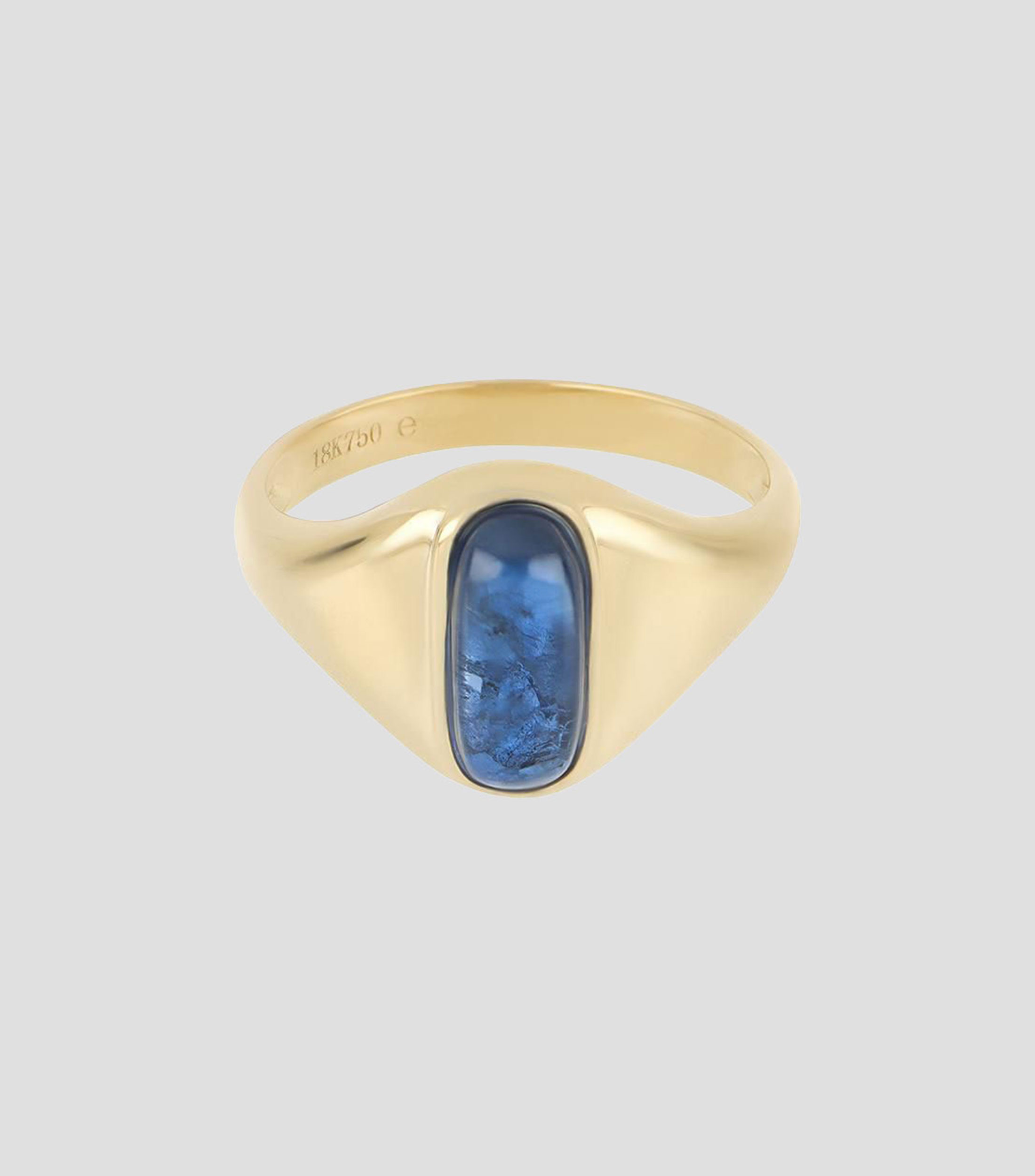 Anillo en Oro amarillo de 18 Kilates con Zafiro Unisex