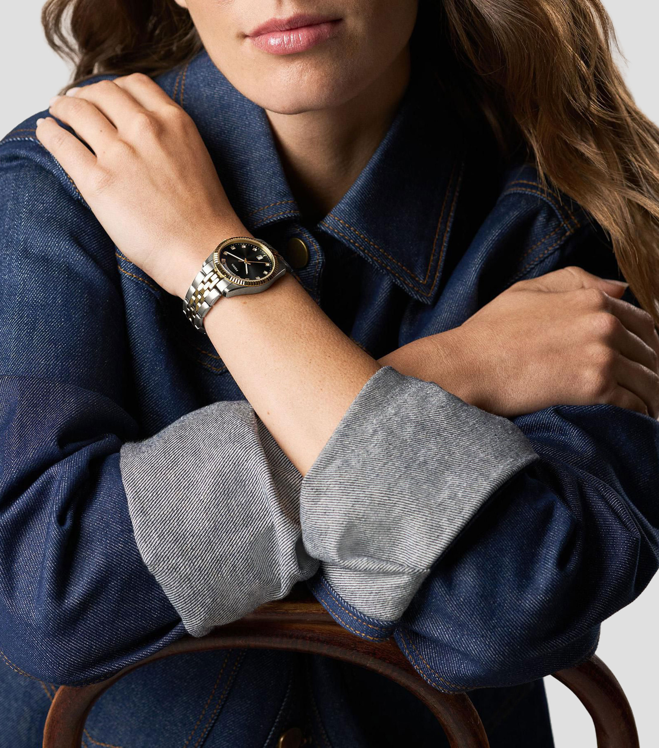 Reloj para Mujer Scarlette Casual Negro, Dorado
