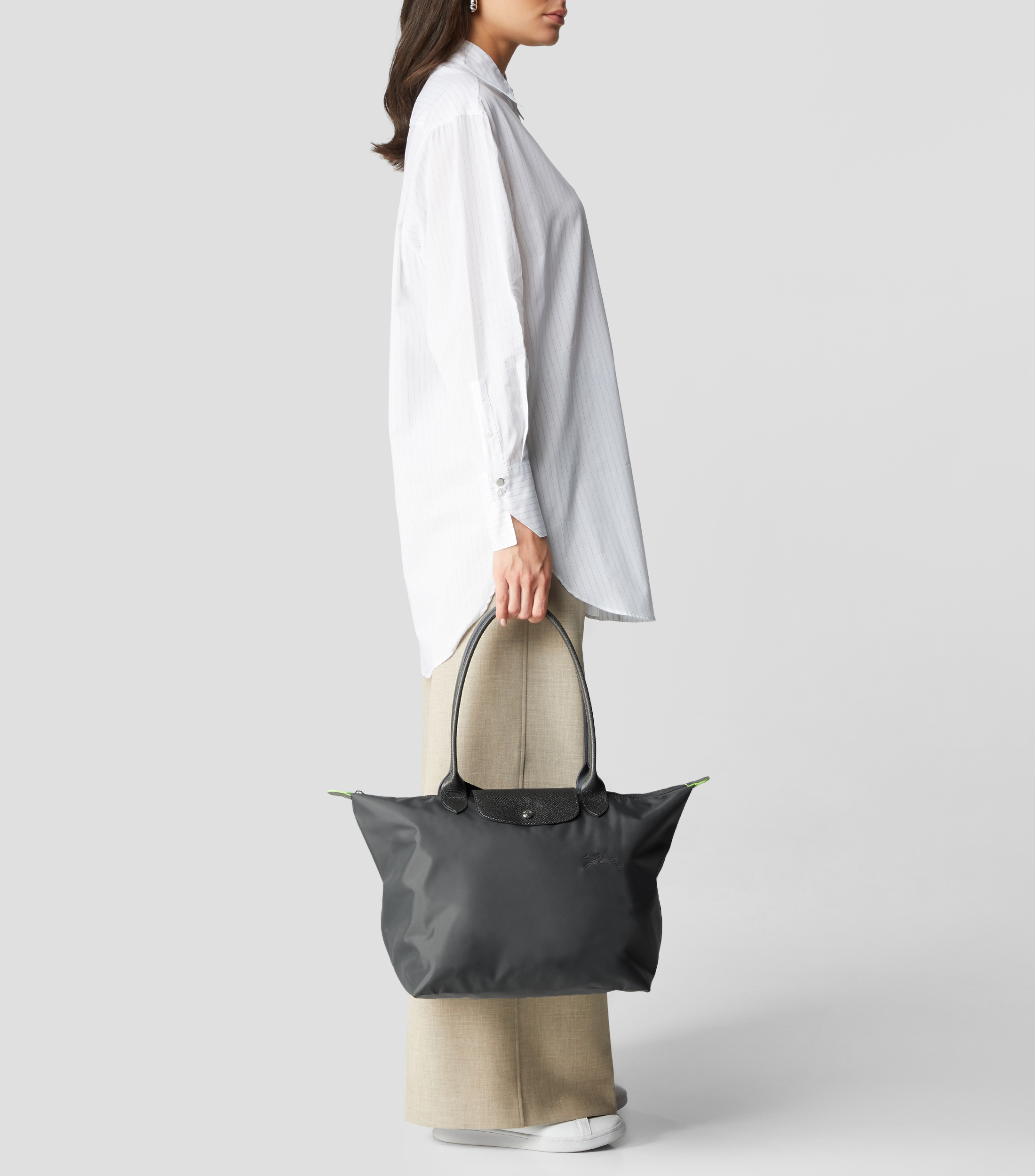Bolsa tote gris Le Pliage Green Mujer