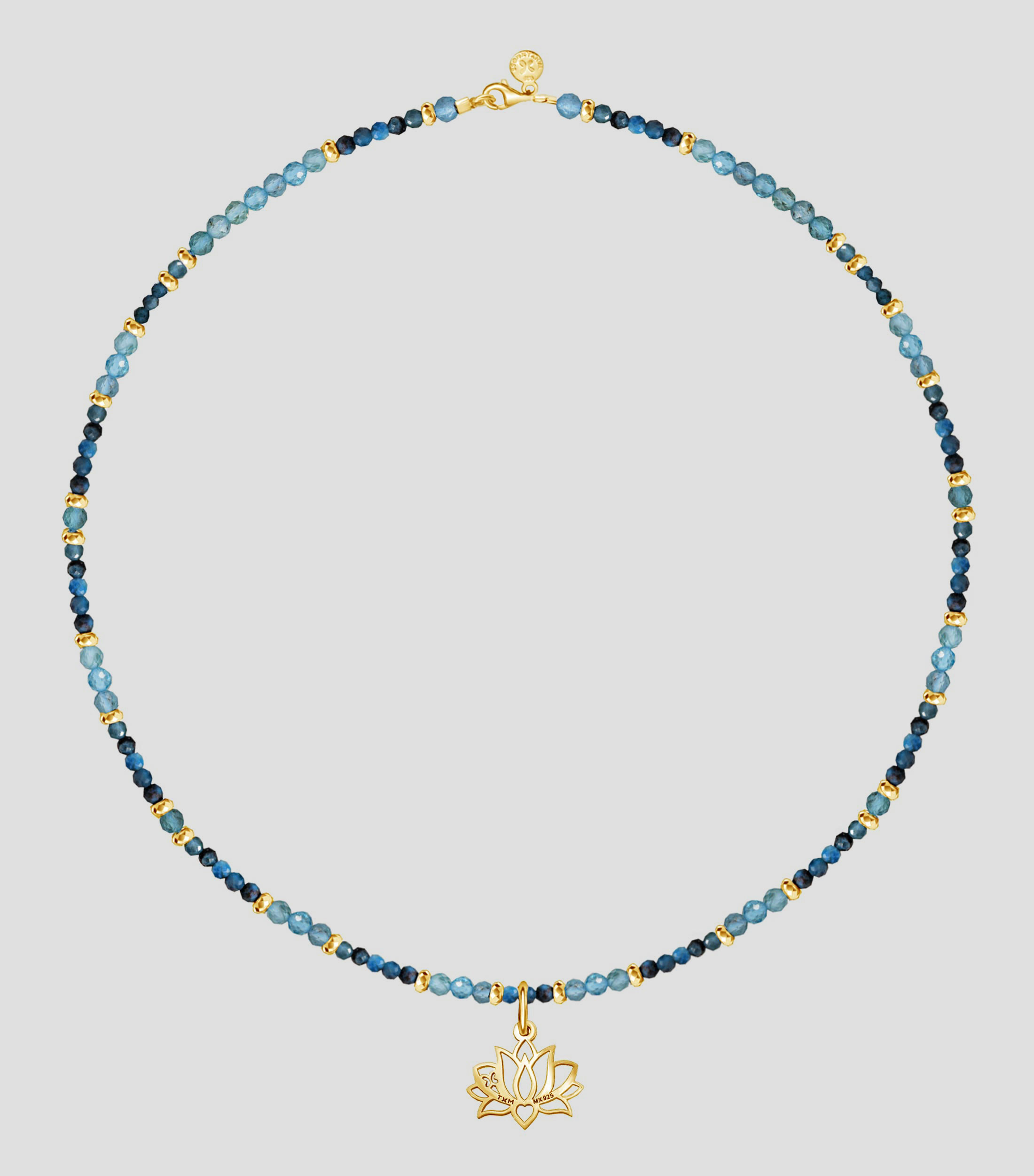 Collar en plata Loto Zen con apatita Mujer
