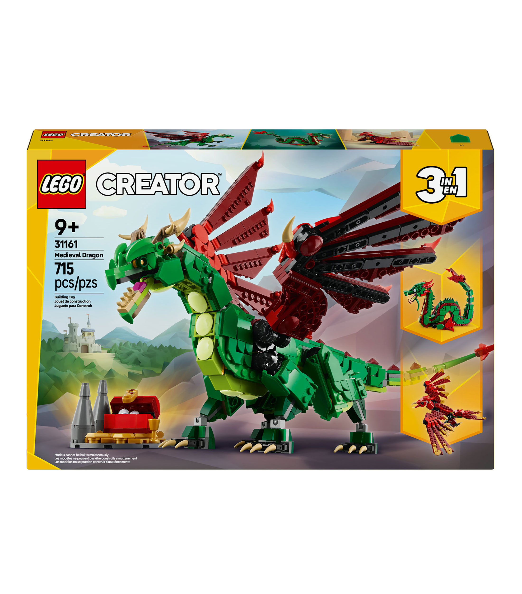 Lego Creator 3en1 Dragón Medieval Juguete de Construcción 31161