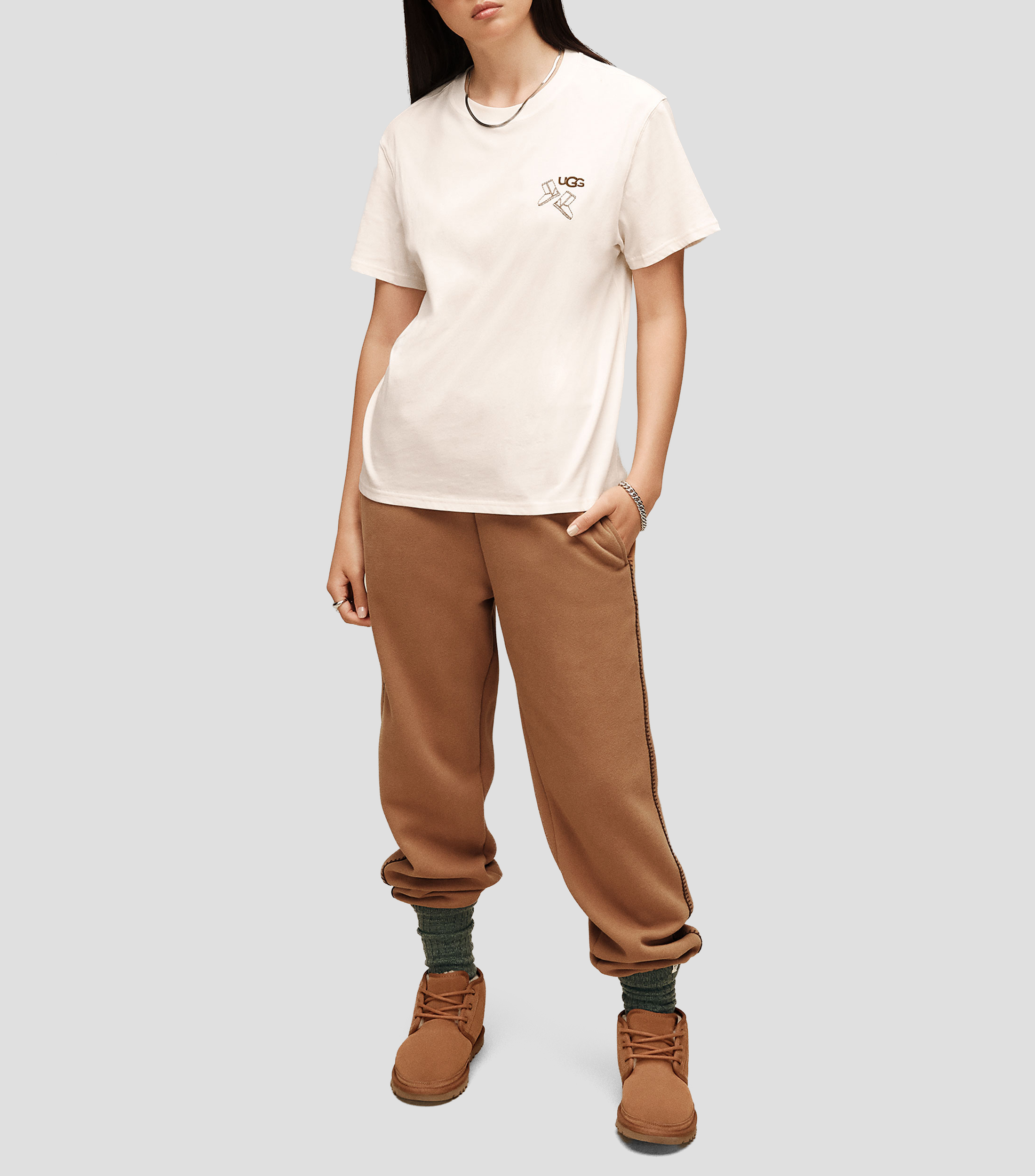 Playera sólida de cuello redondo y manga corta Unisex
