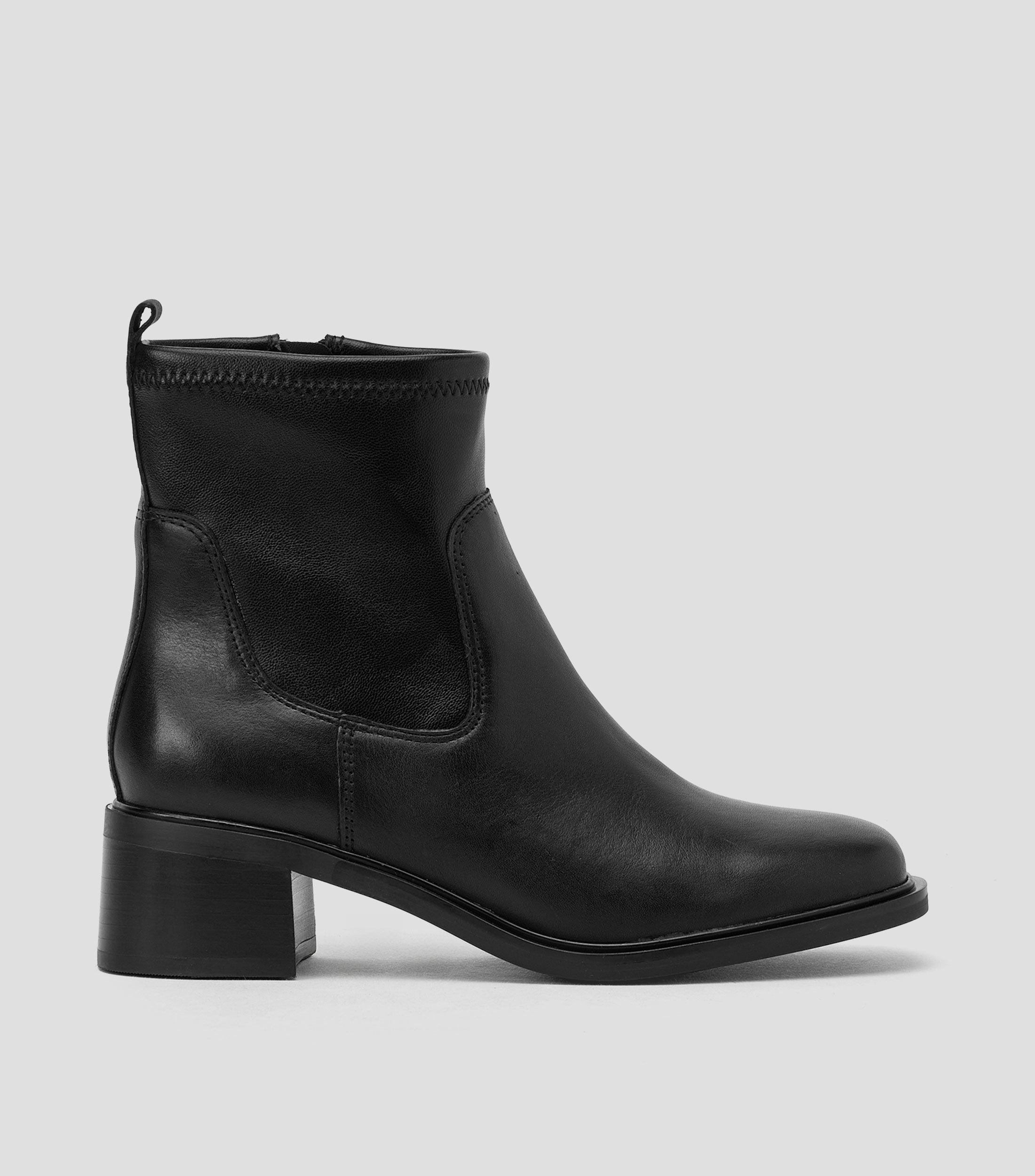 Botines casuales Marlo en piel con tacón medio y ancho Mujer