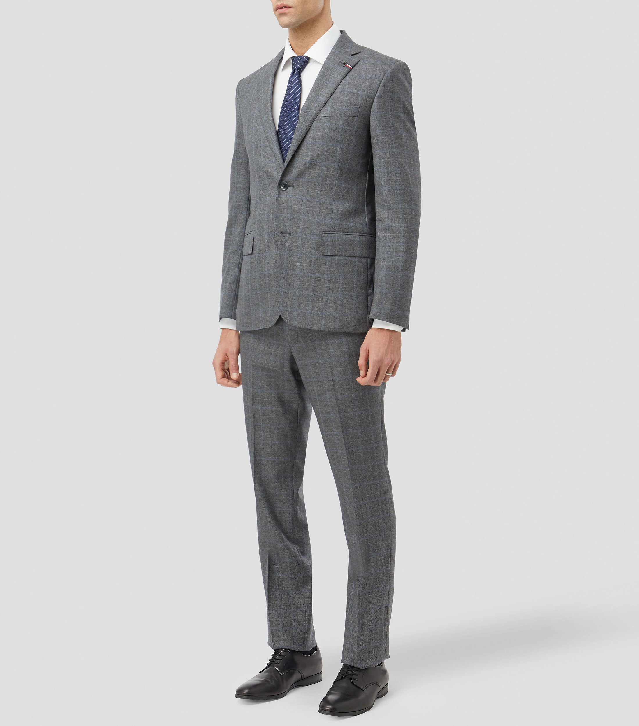 Traje de corte slim con cuadros Hombre
