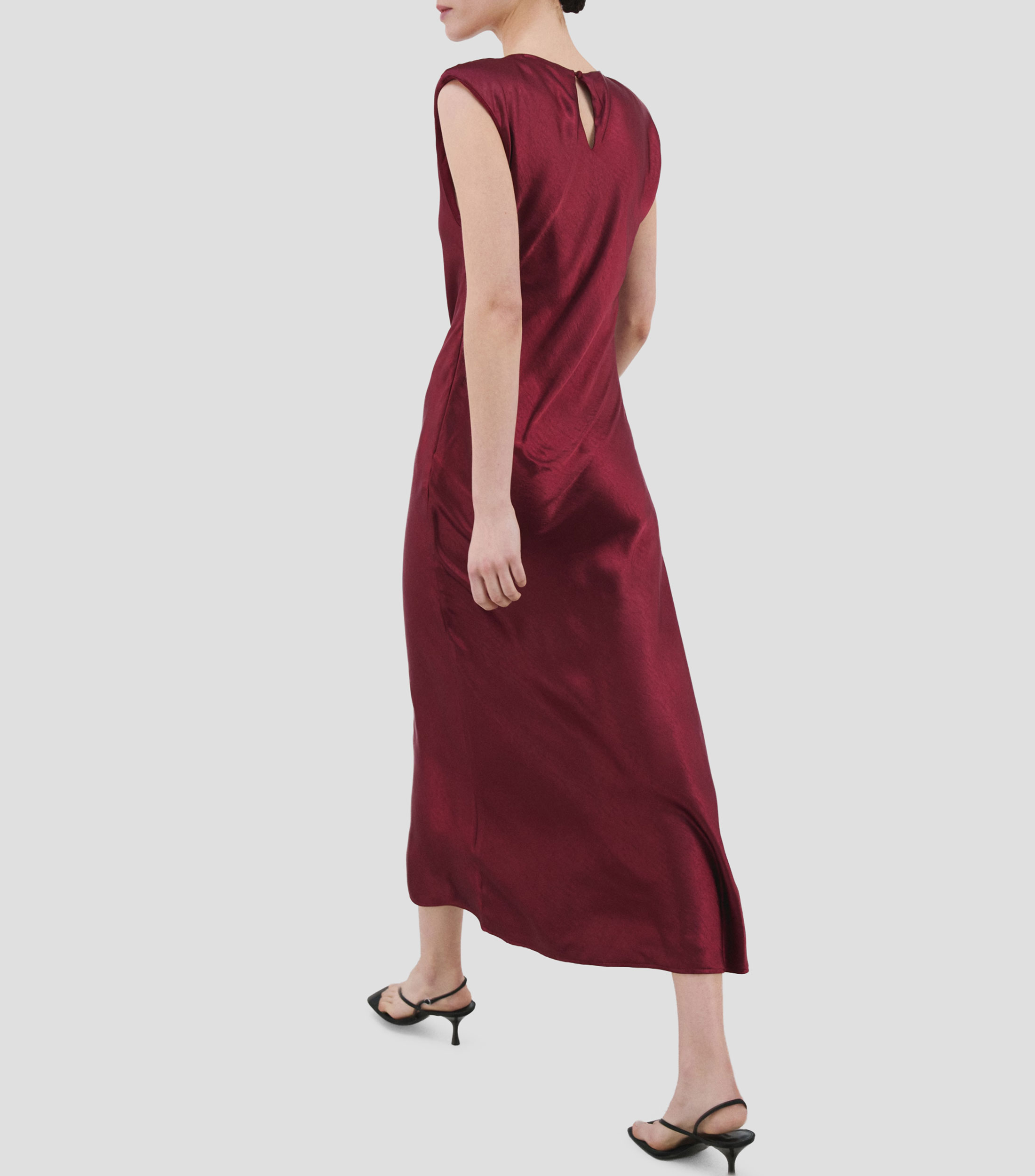 Vestido midi liso Mujer