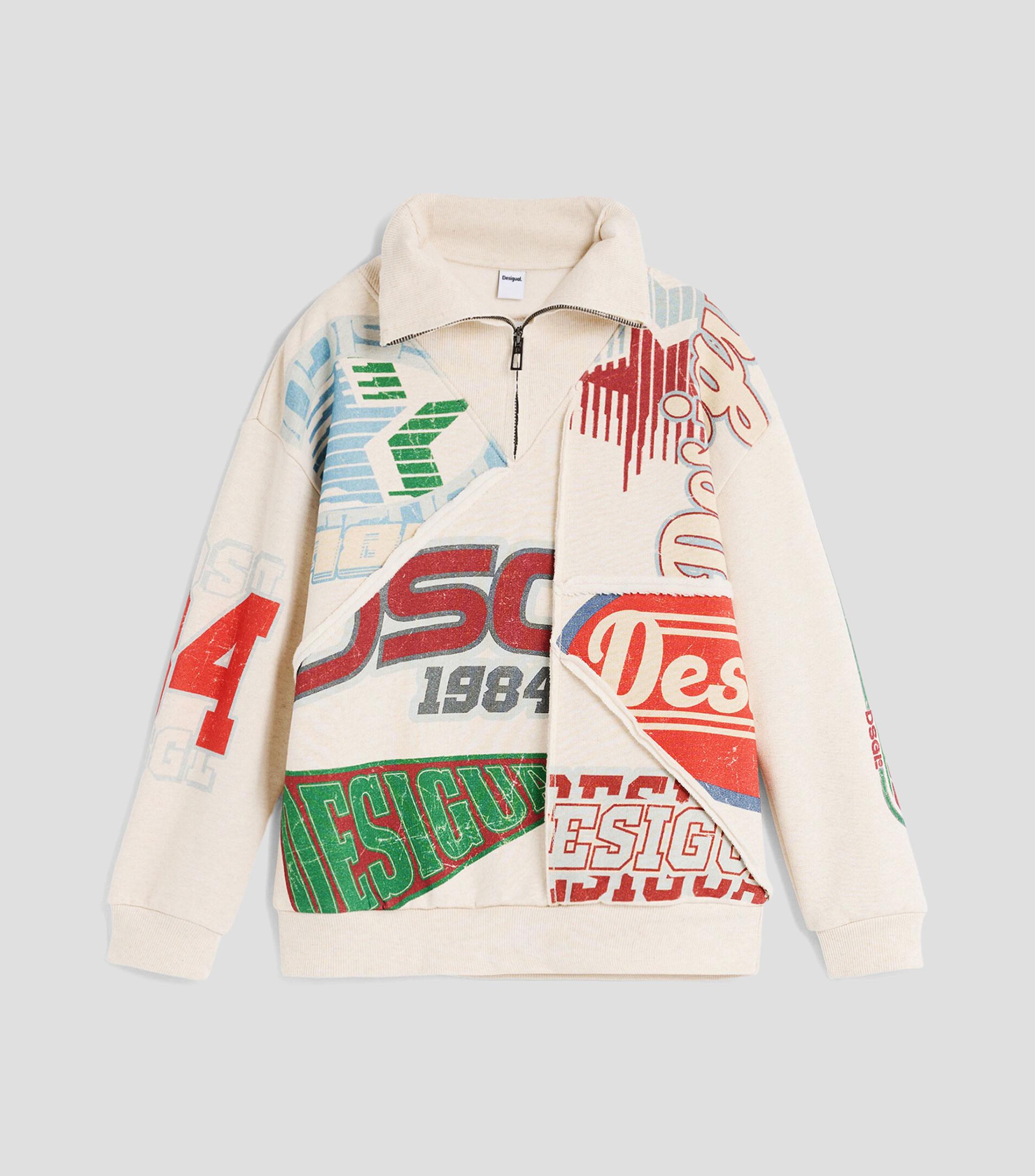 Sudadera con media cremallera estampado Niño