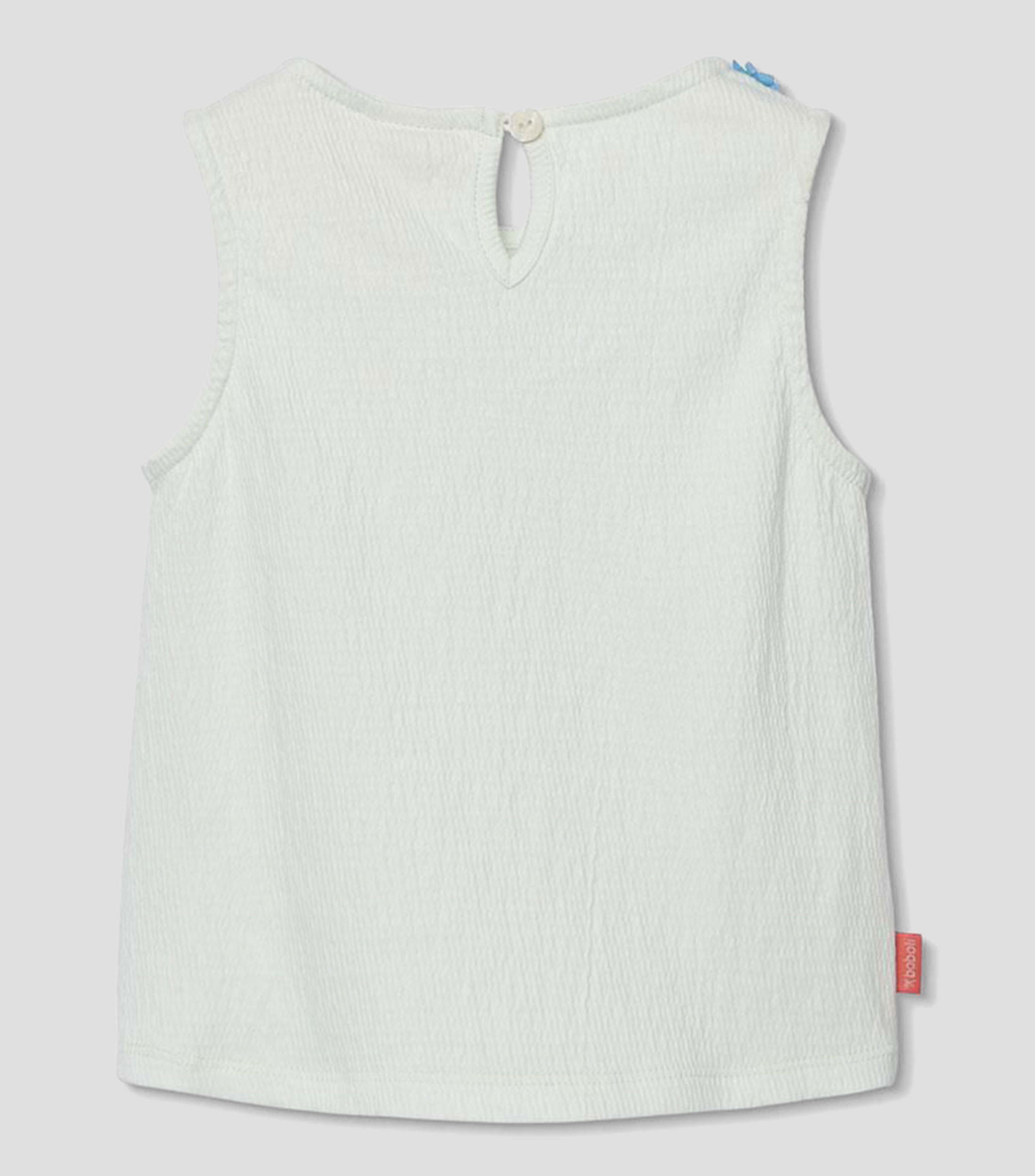 Playera cuello redondo sin mangas lisa Bebé