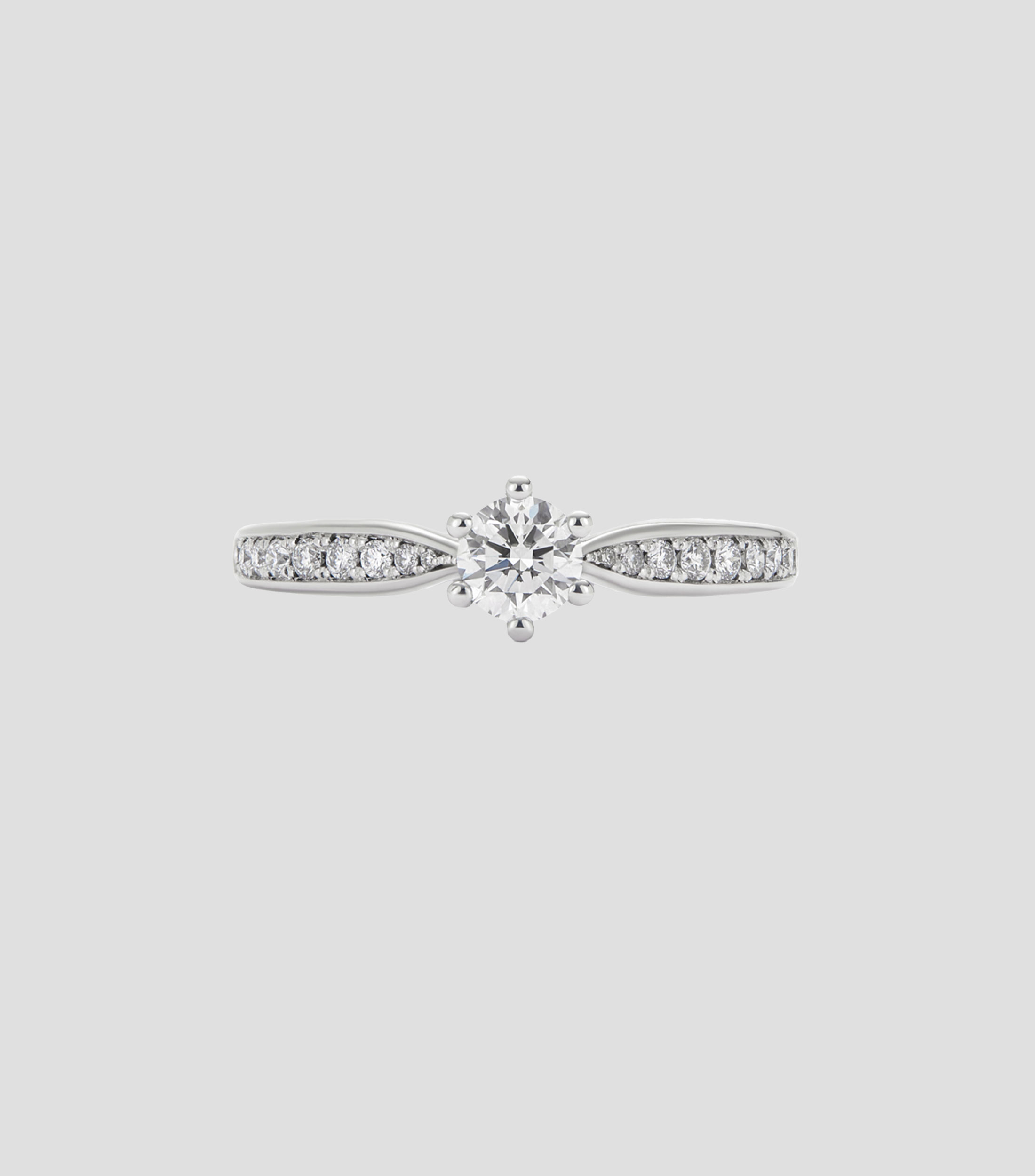 Anillo solitario en oro blanco de 18 kilates con diamante Mujer