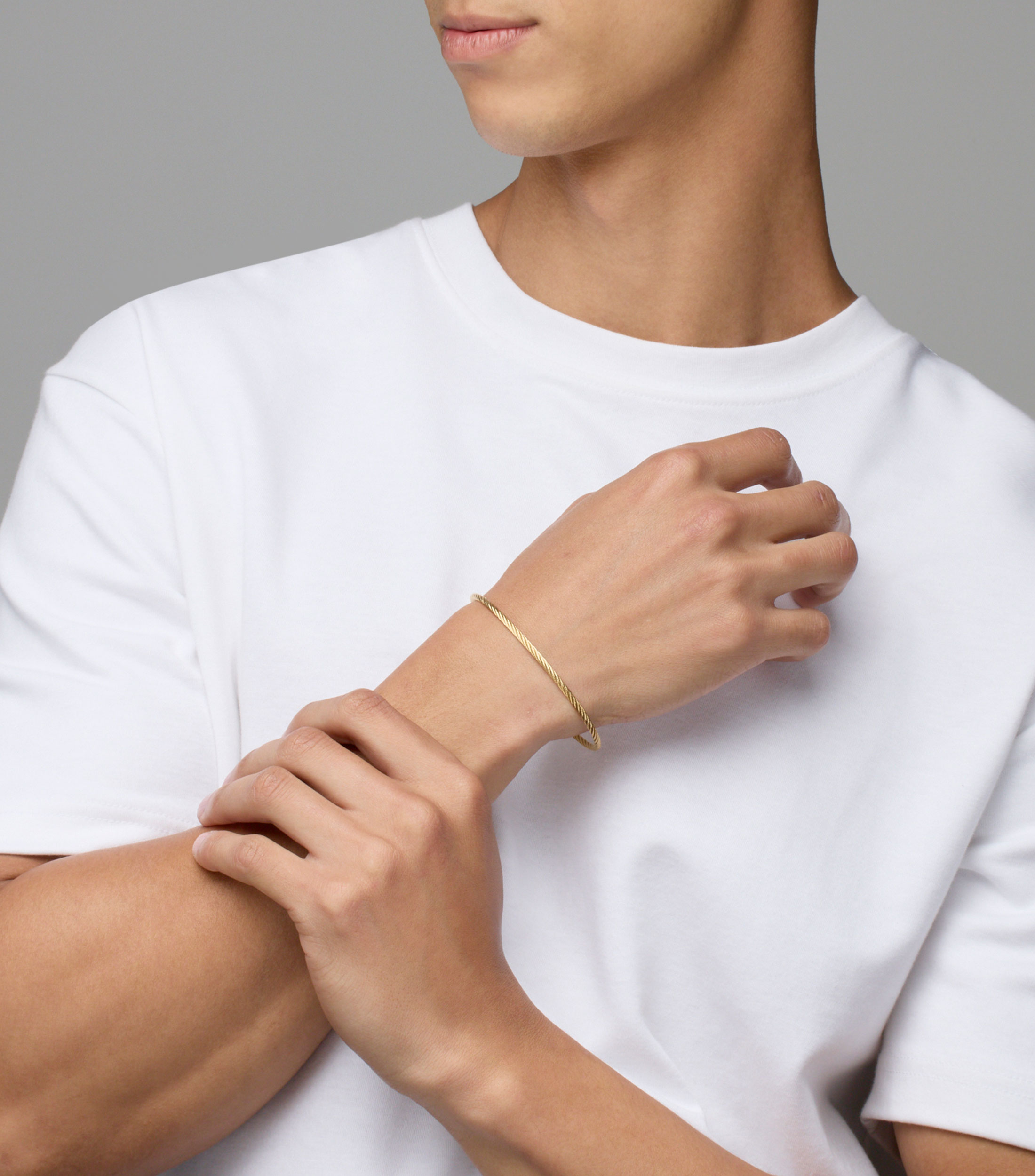 Brazalete con circonia Exagon Hombre