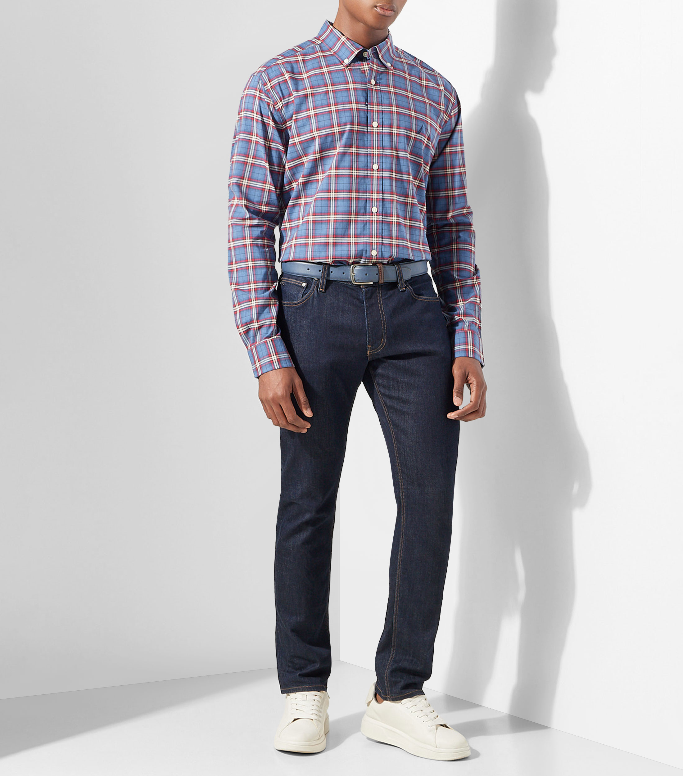 Camisa con cuadros manga larga Hombre
