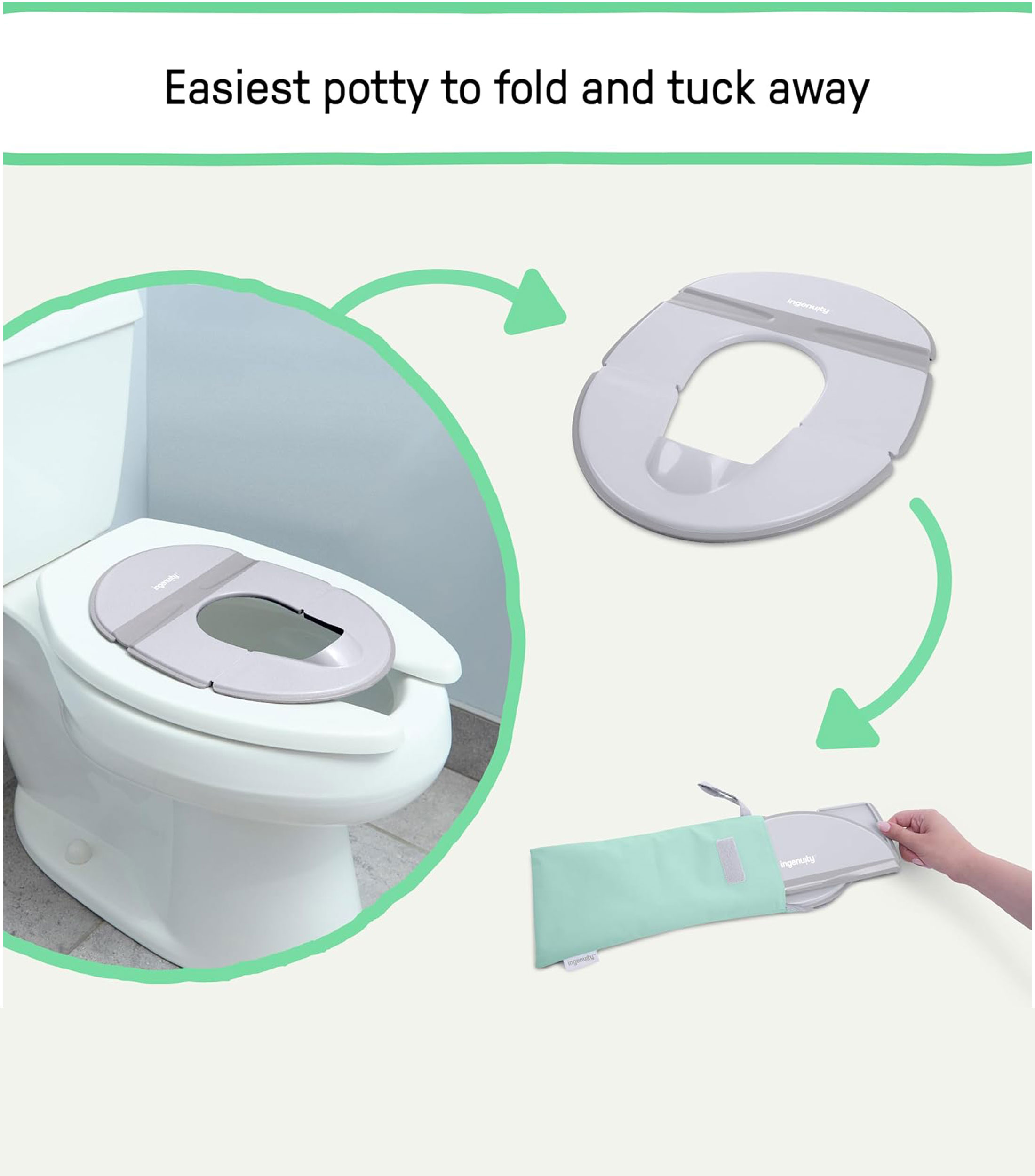 Asiento para inodoro para viaje plegable