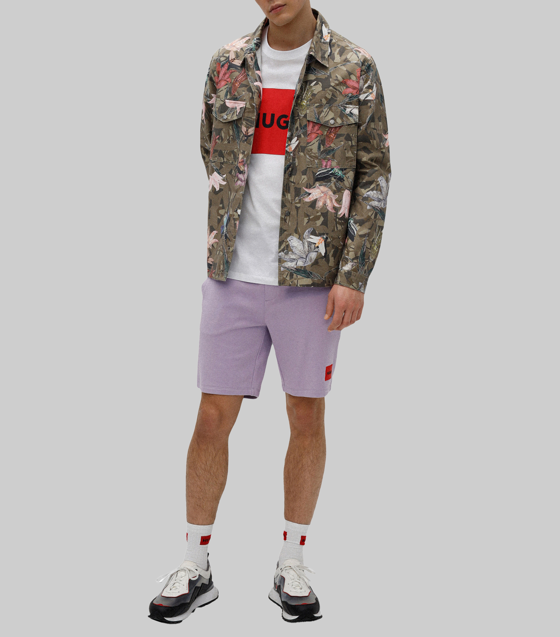 Playera Hugo en algodón con logo rojo Hombre