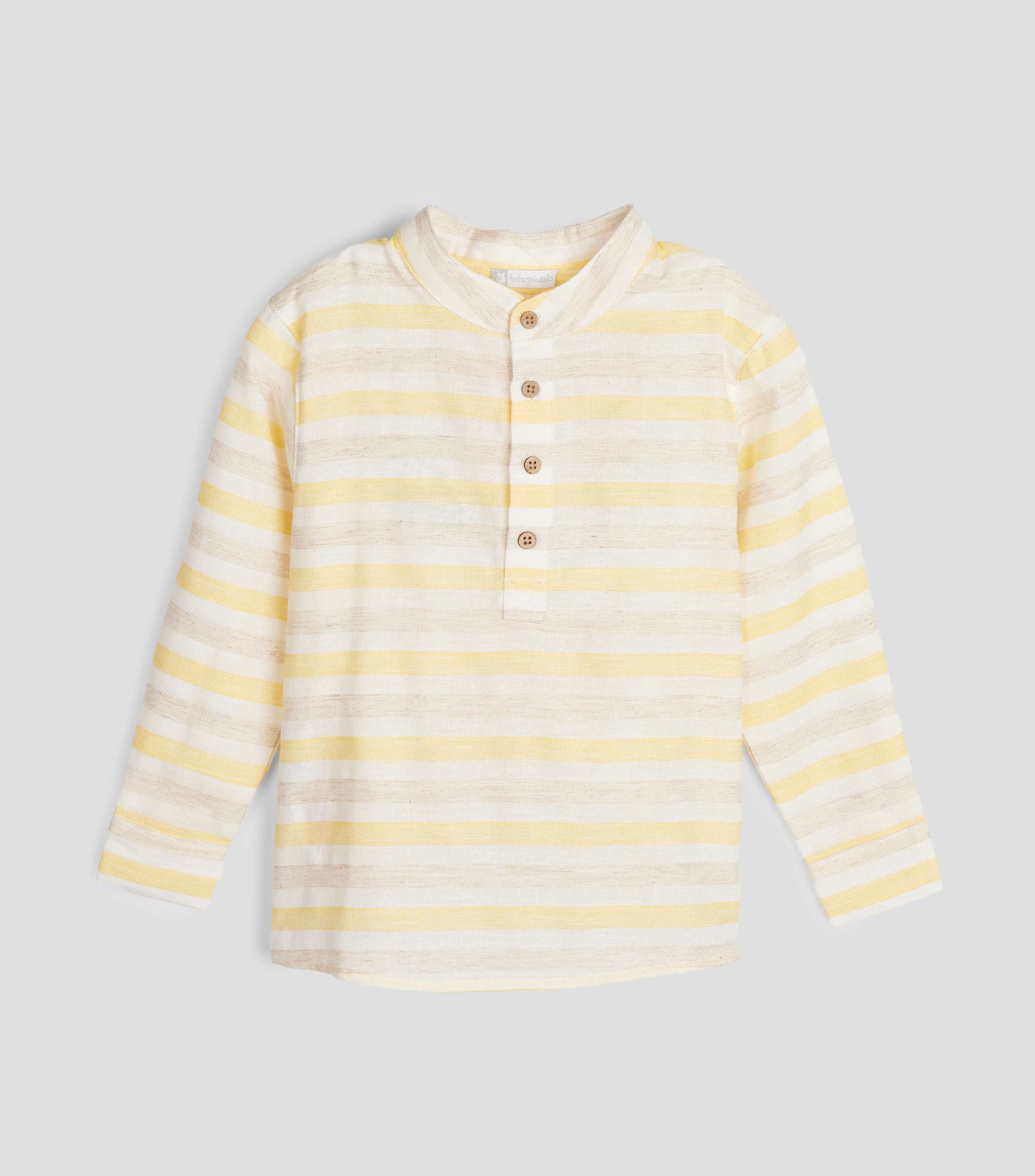 Camisa de rayas cuello mao manga larga Niño