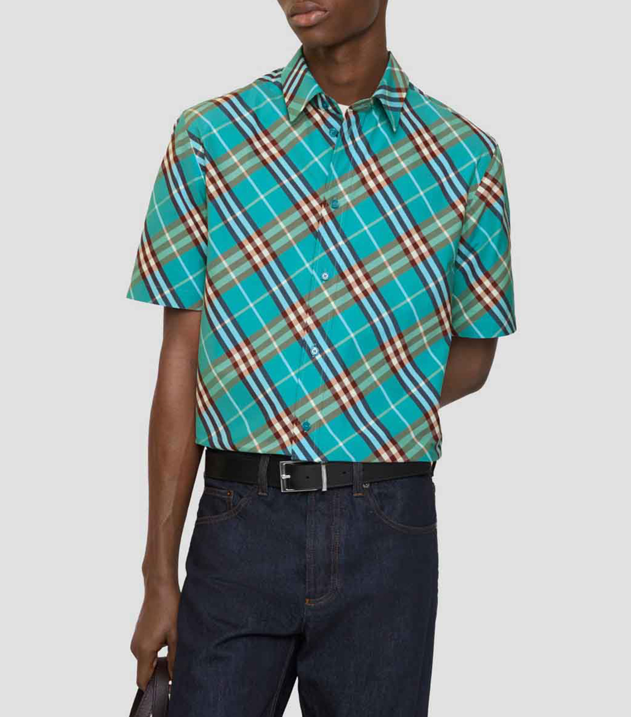 Camisa cuadros manga corta Hombre