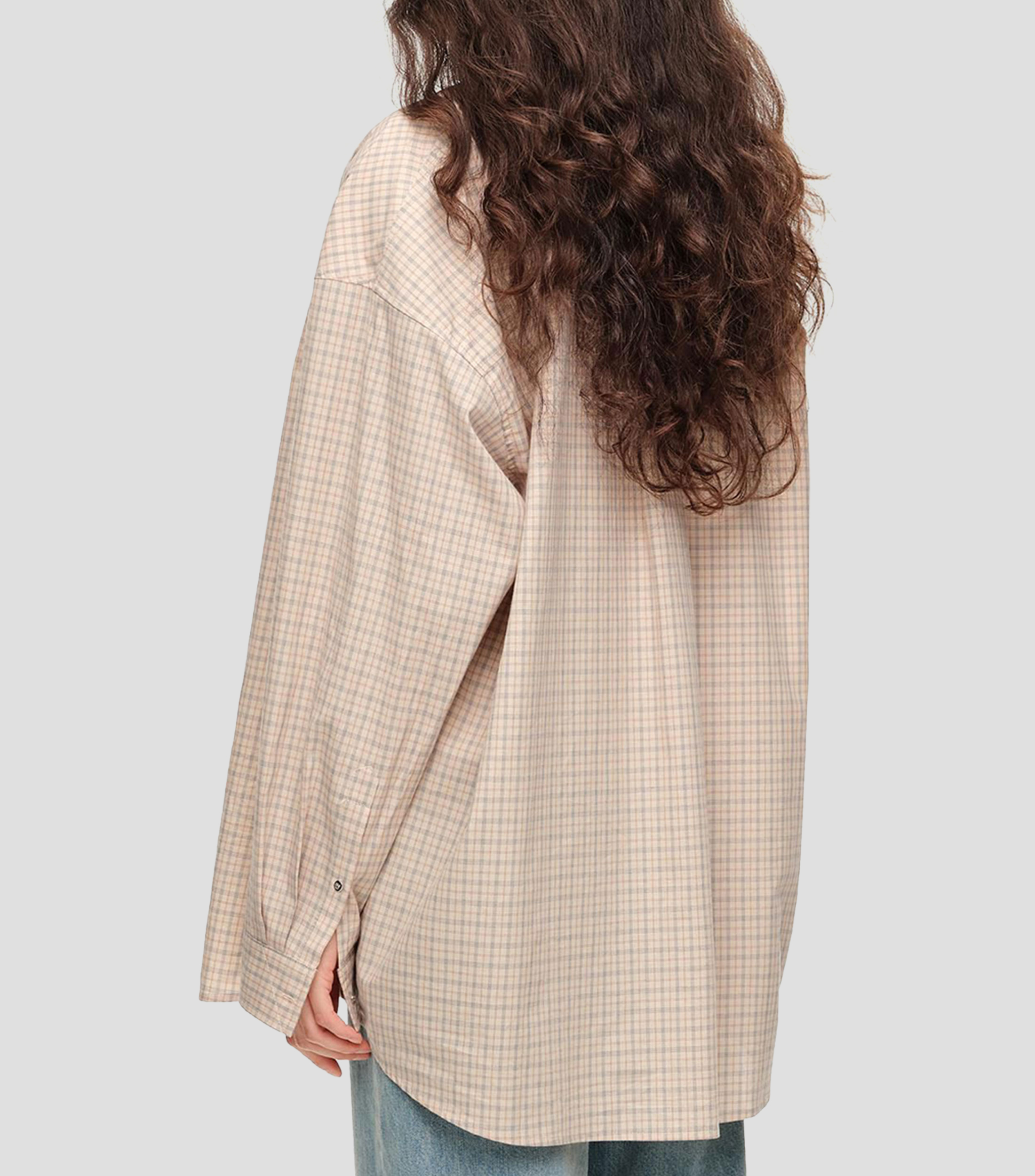 Camisa de cuadros manga larga Mujer