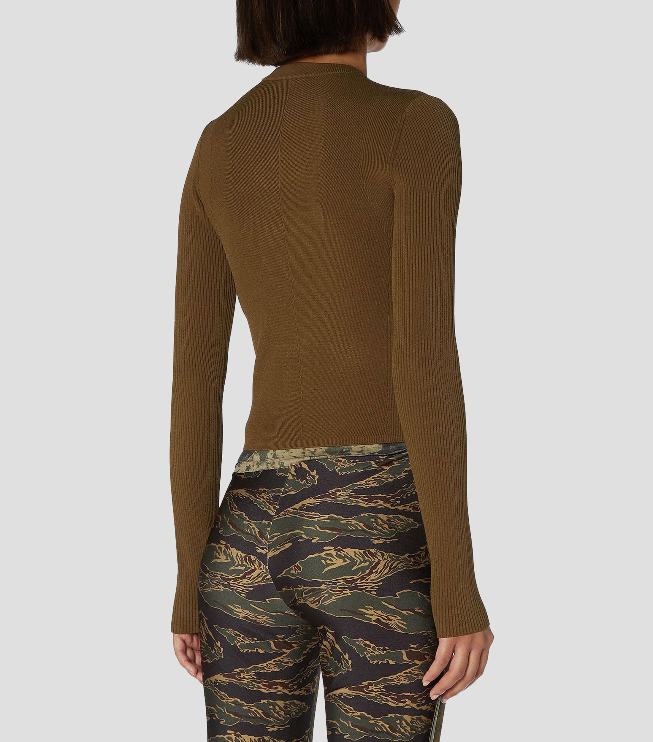 Top cuello redondo manga larga Mujer