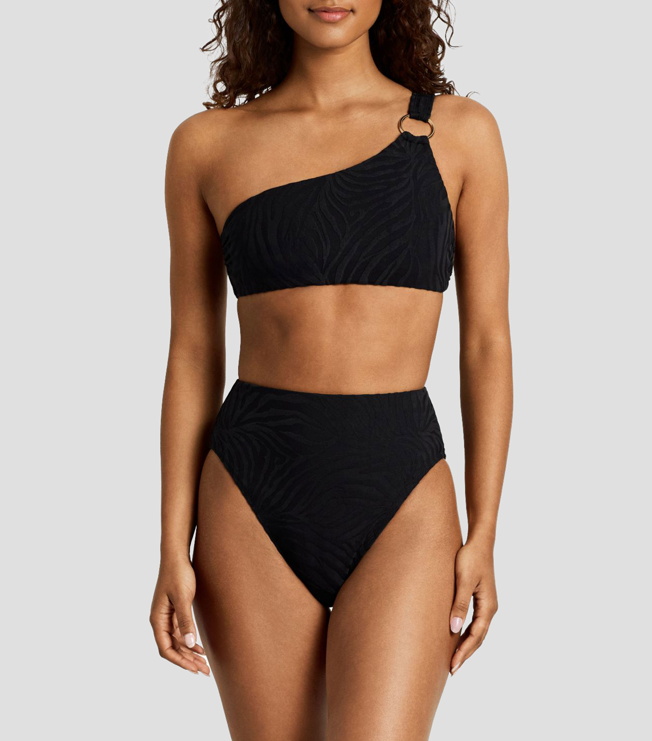 Bikini bottom tiro alto sólido Mujer