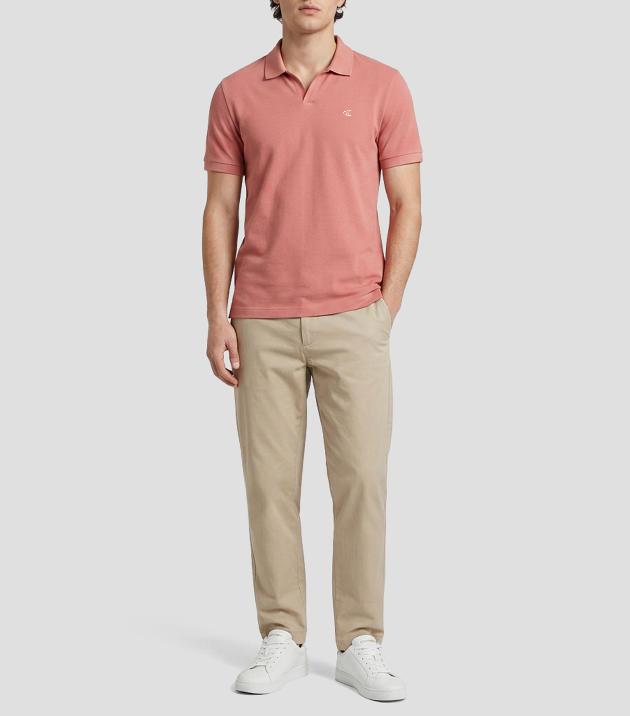 Playera tipo polo manga corta lisa Hombre