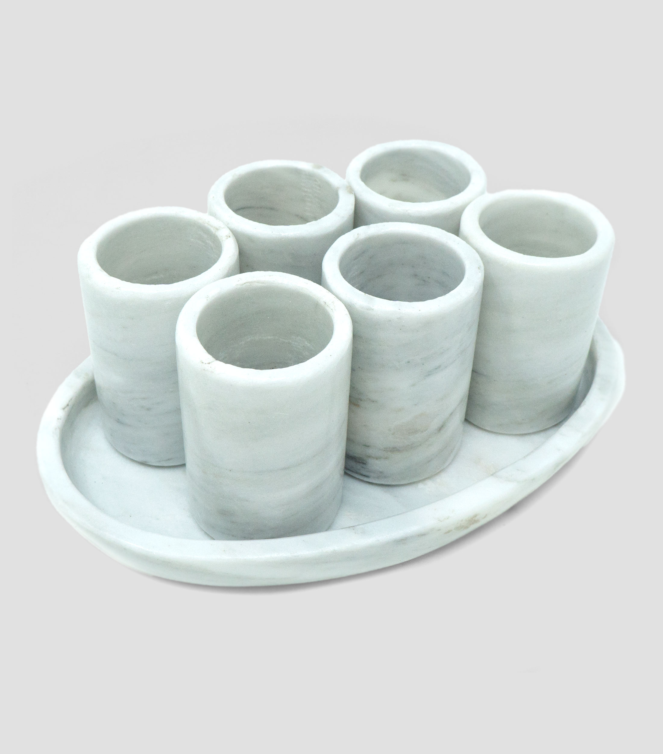 Set de 6 Vasos Tequileros con charola