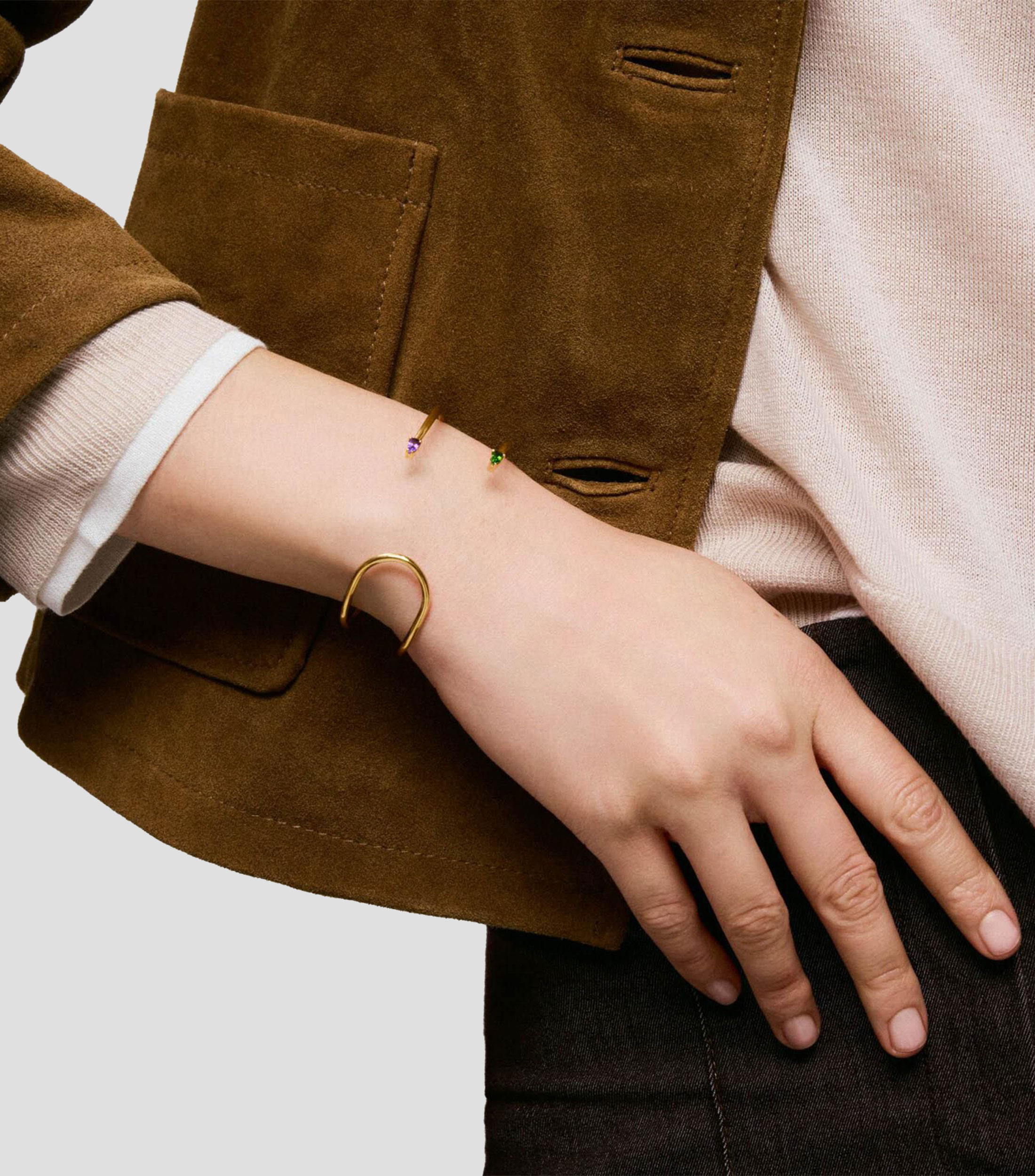 Brazalete en Plata Lio con gemas Mujer