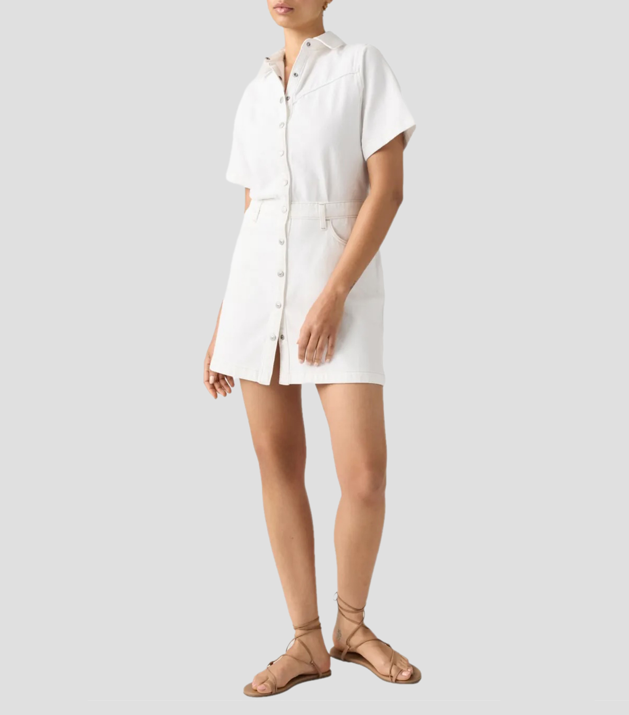 Vestido midi liso Mujer