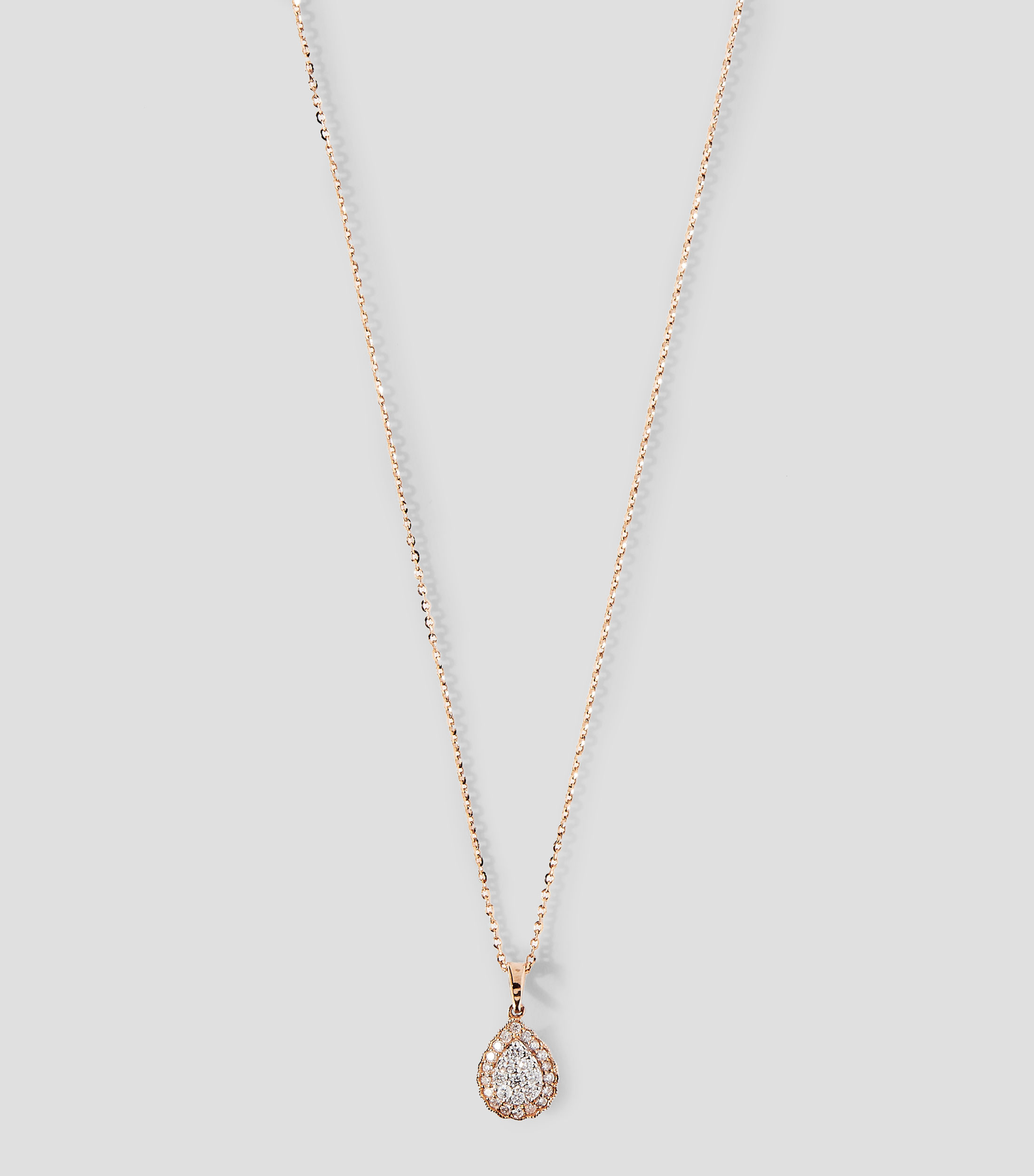 Dije de gota en oro rosa de 14 kilates con diamantes Mujer