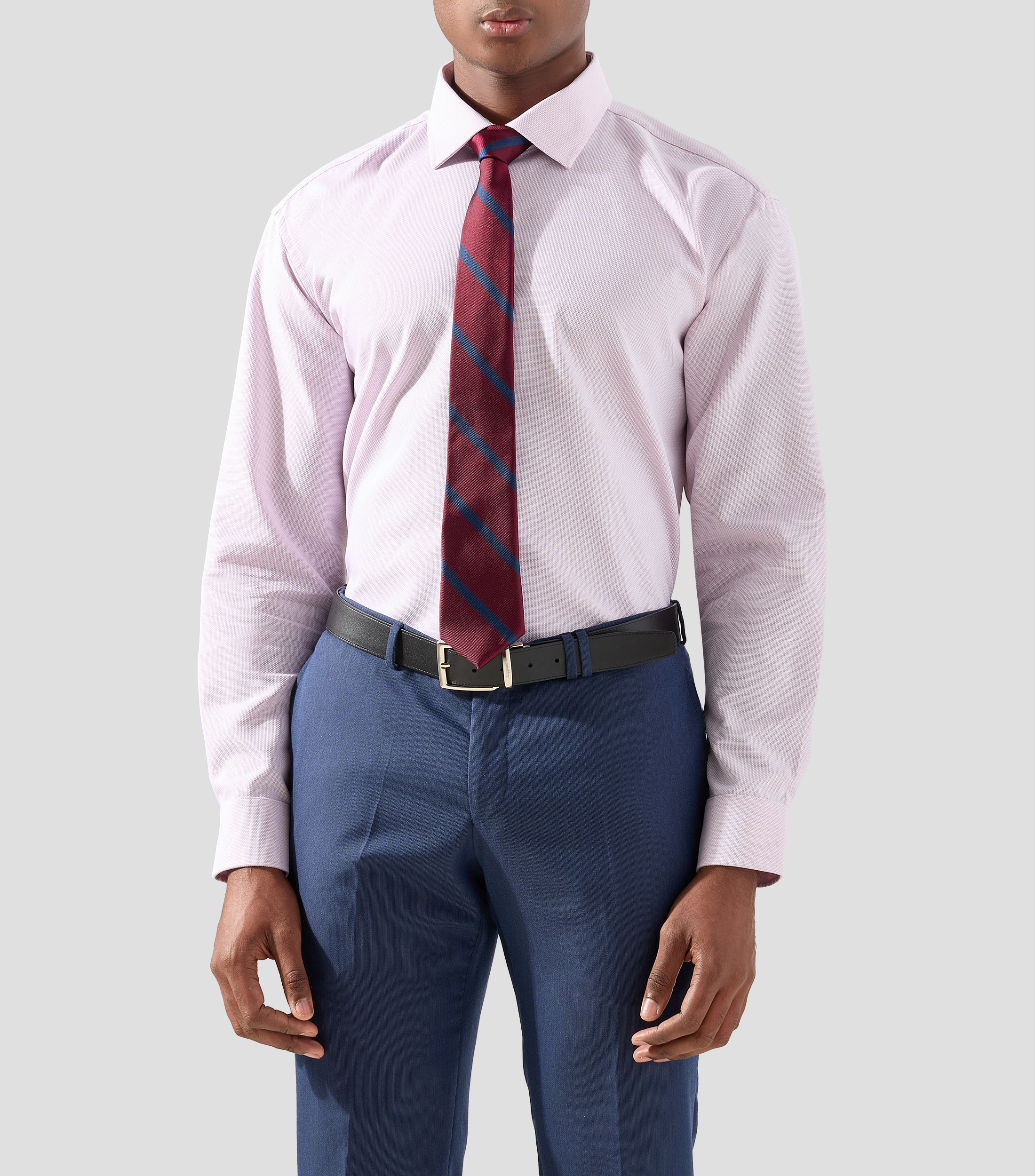 Camisa con microdiseños manga larga Hombre