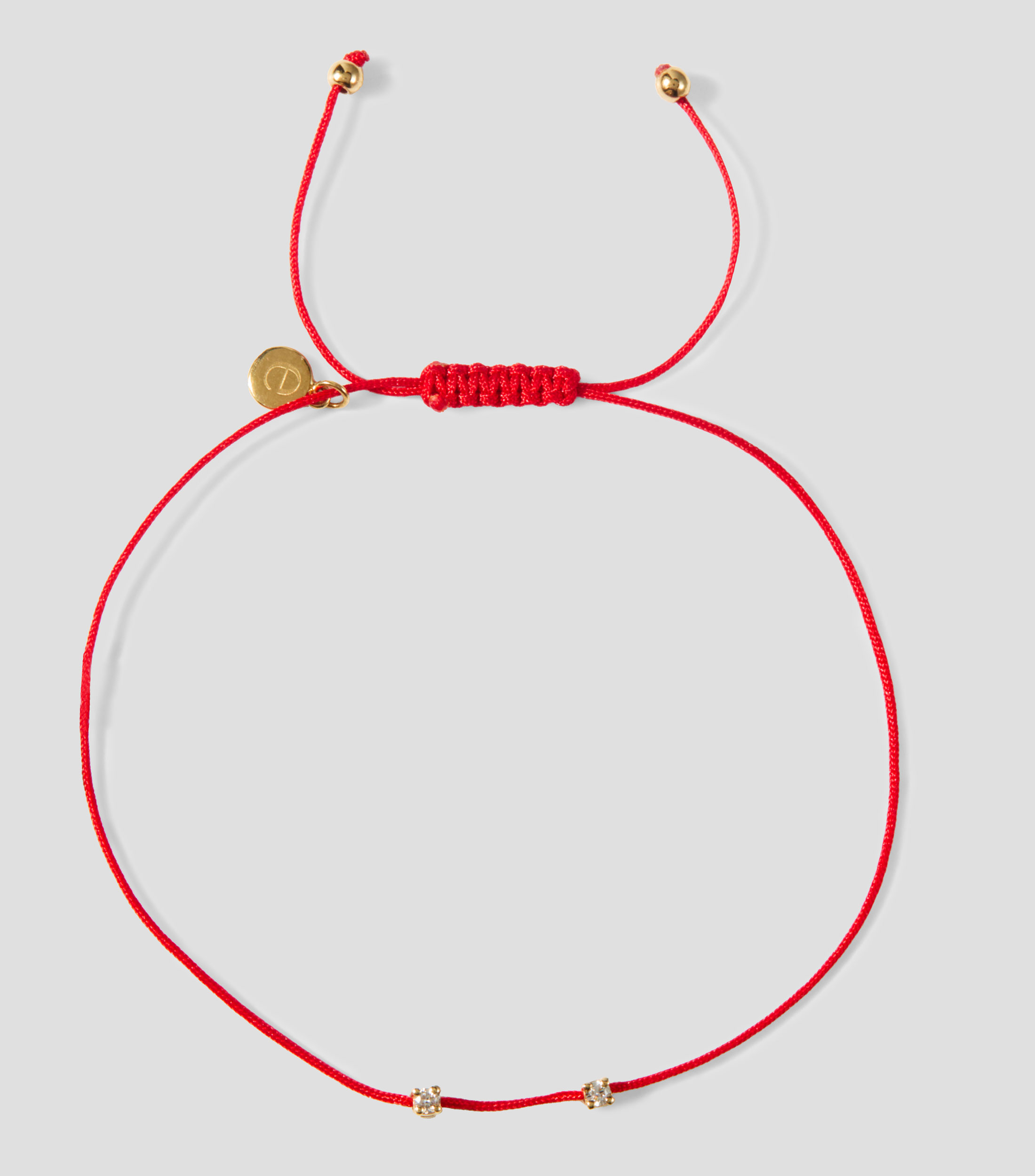 PULSERA CON DIAMANTE HILO ROJO