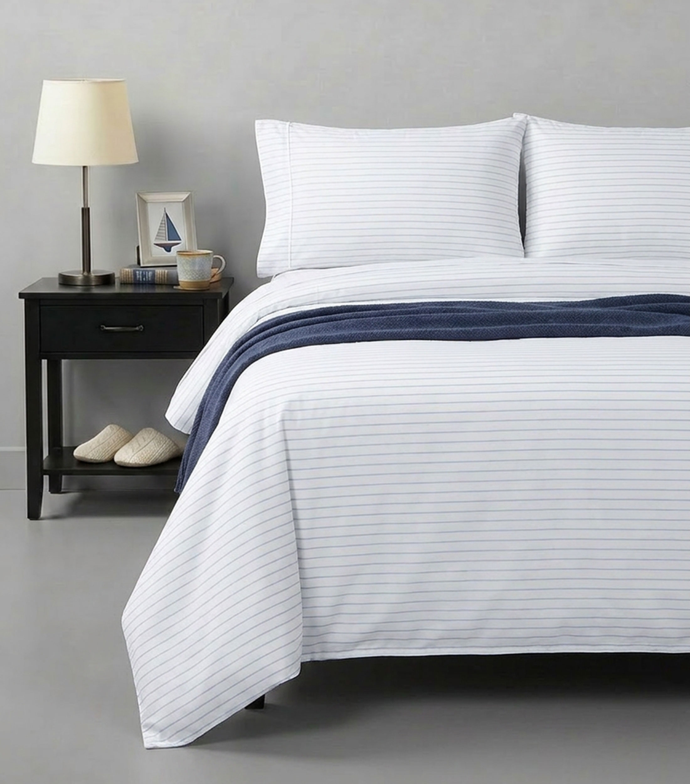 Juego de fundas para almohada King Size en algodón Spencer azul