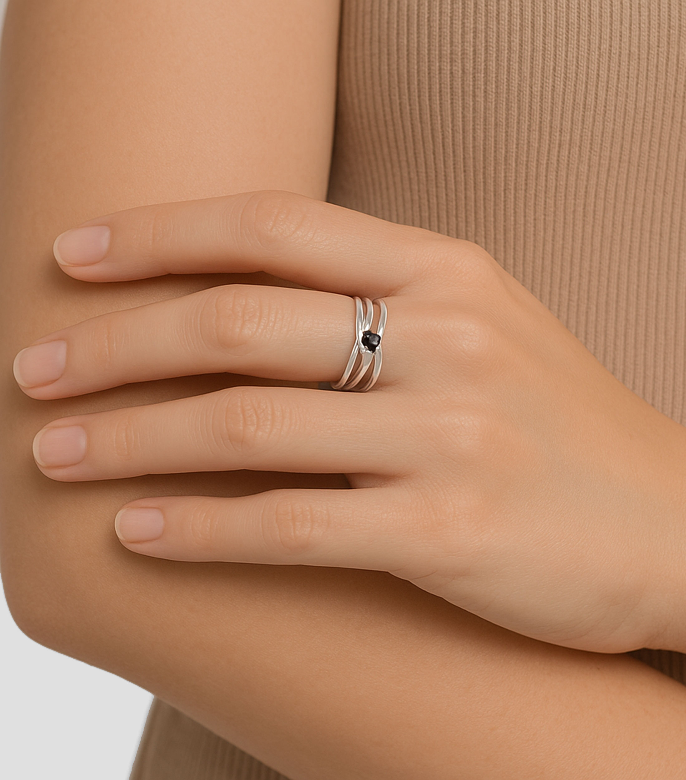 Anillo de Plata Ley .925 con Espinelas Mujer