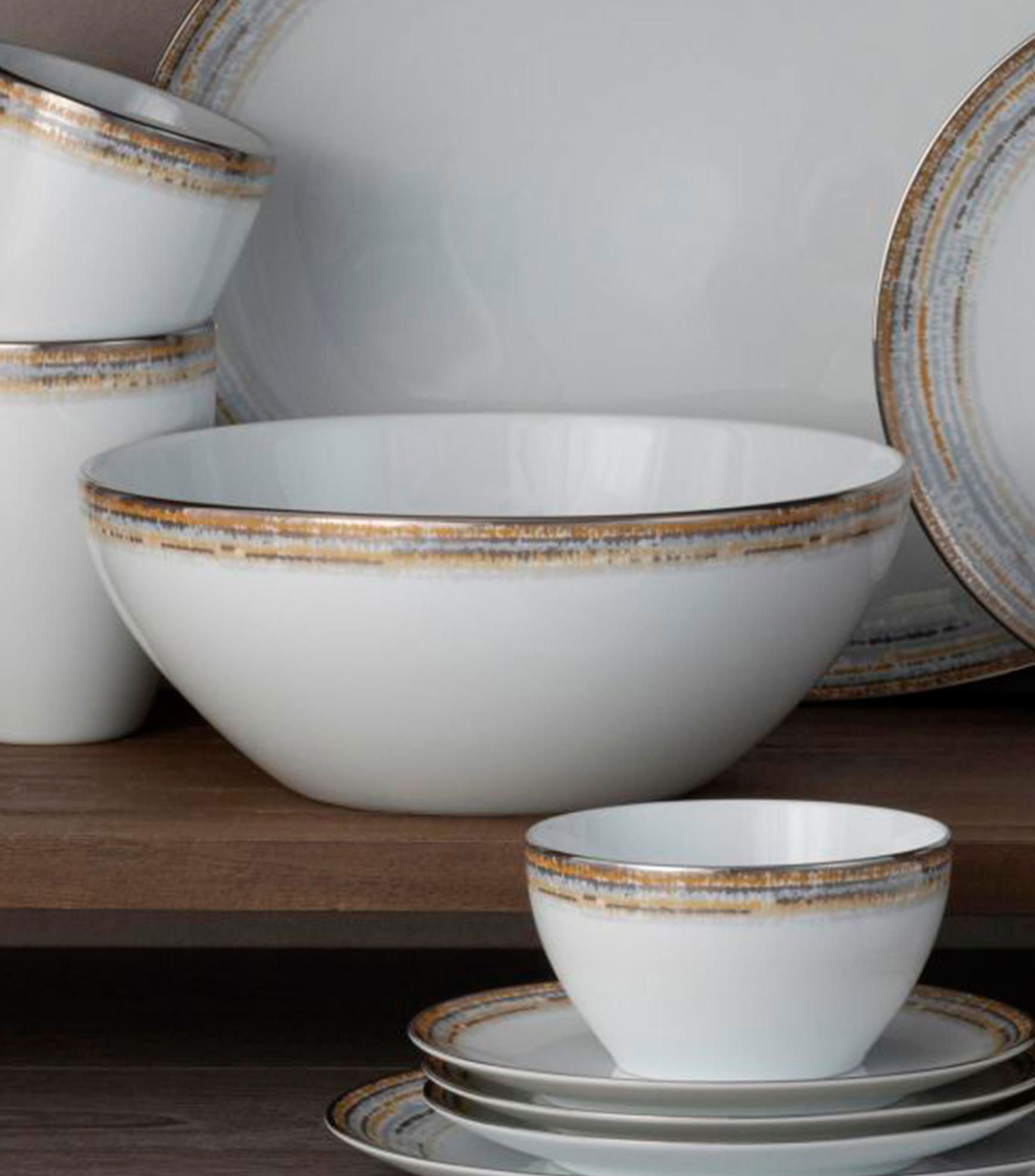 Ensaladera Red Raylan Platino en porcelana
