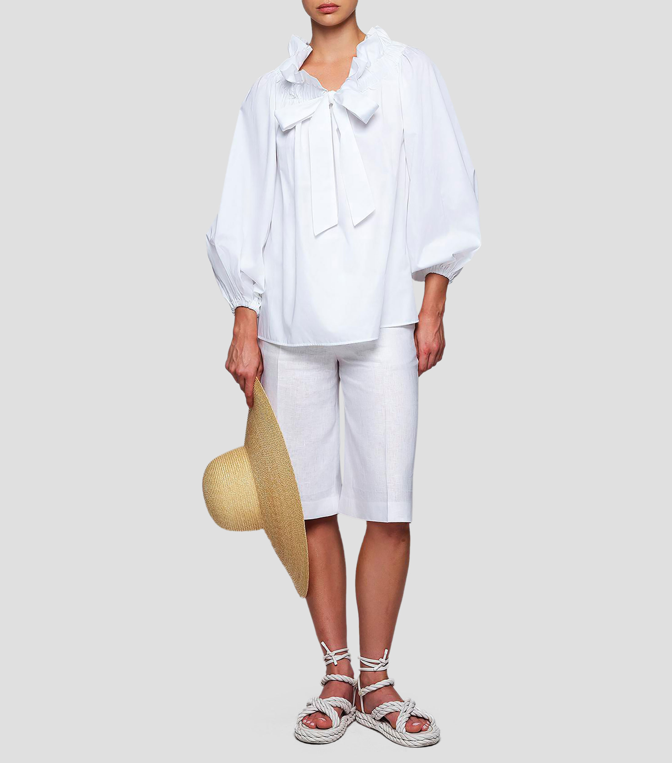 Camisa lisa con manga larga Mujer
