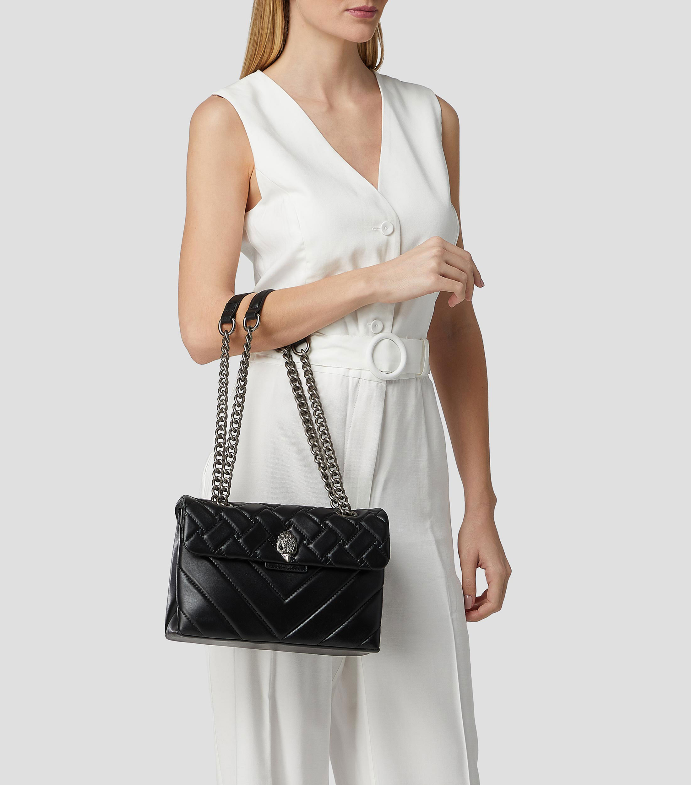 Bolsa crossbody en piel acolchada Mujer