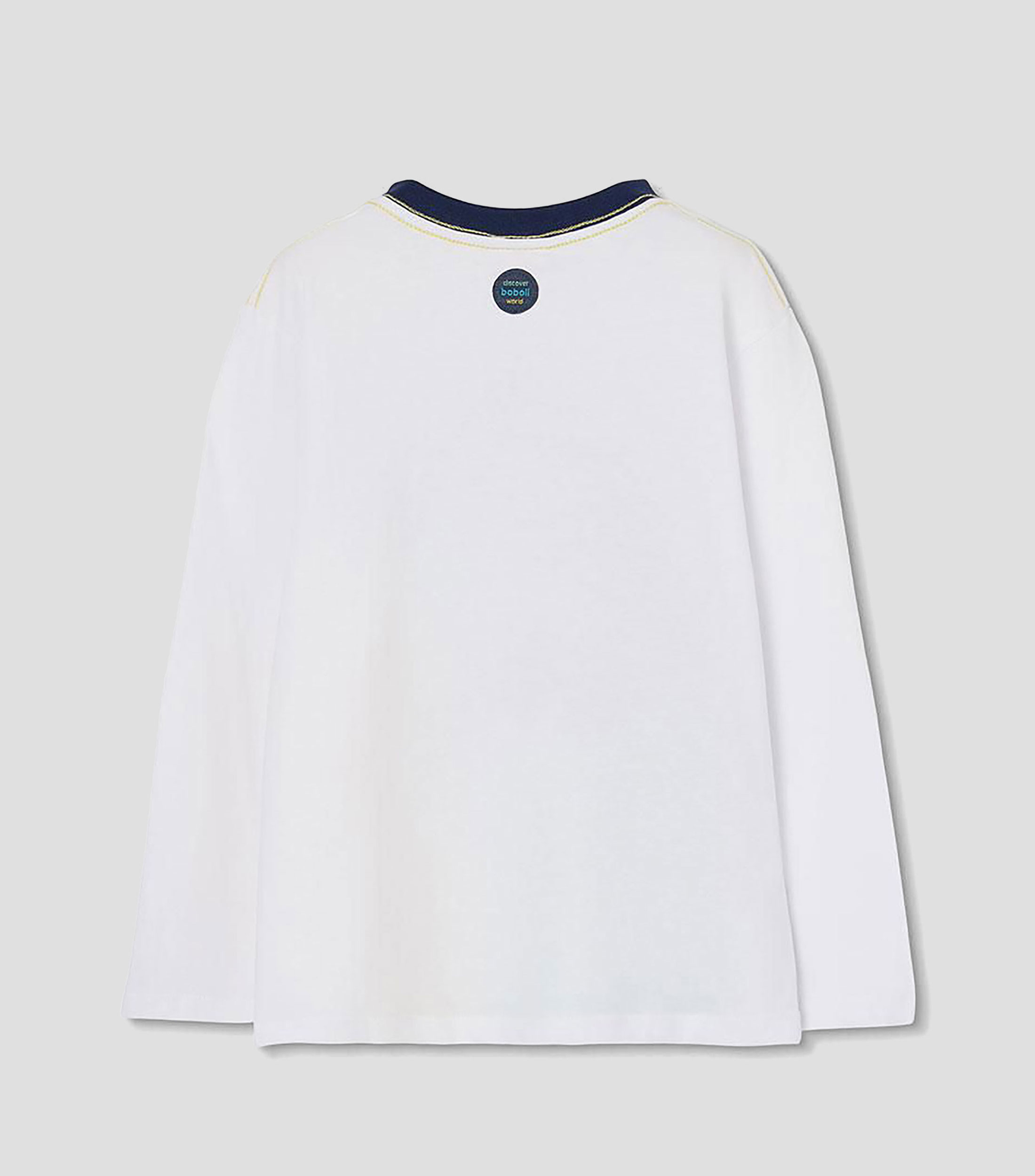 Playera cuello redondo manga larga estampada Niño