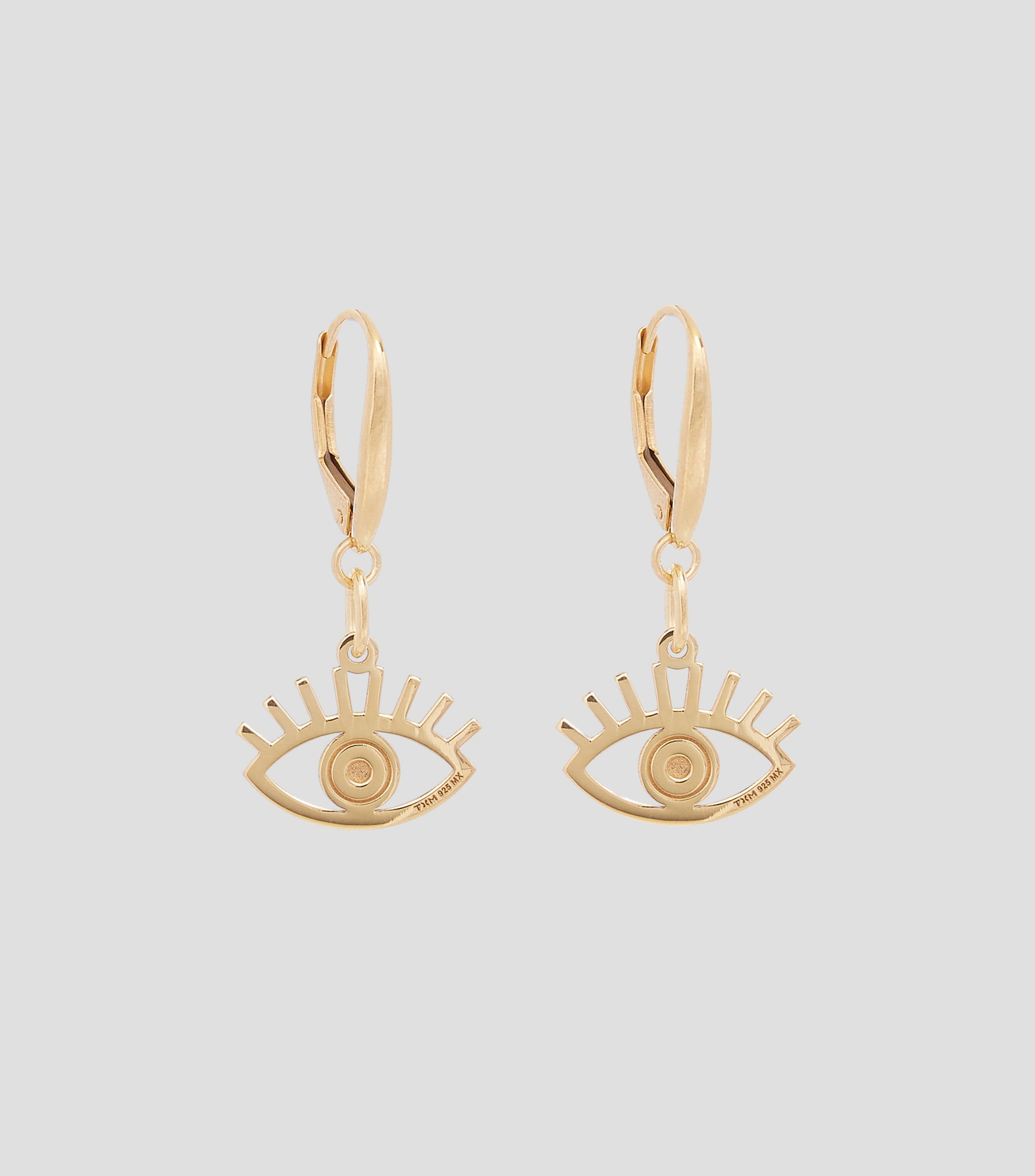 Aretes en plata con baño en oro amarillo Carisma Ojo Mujer