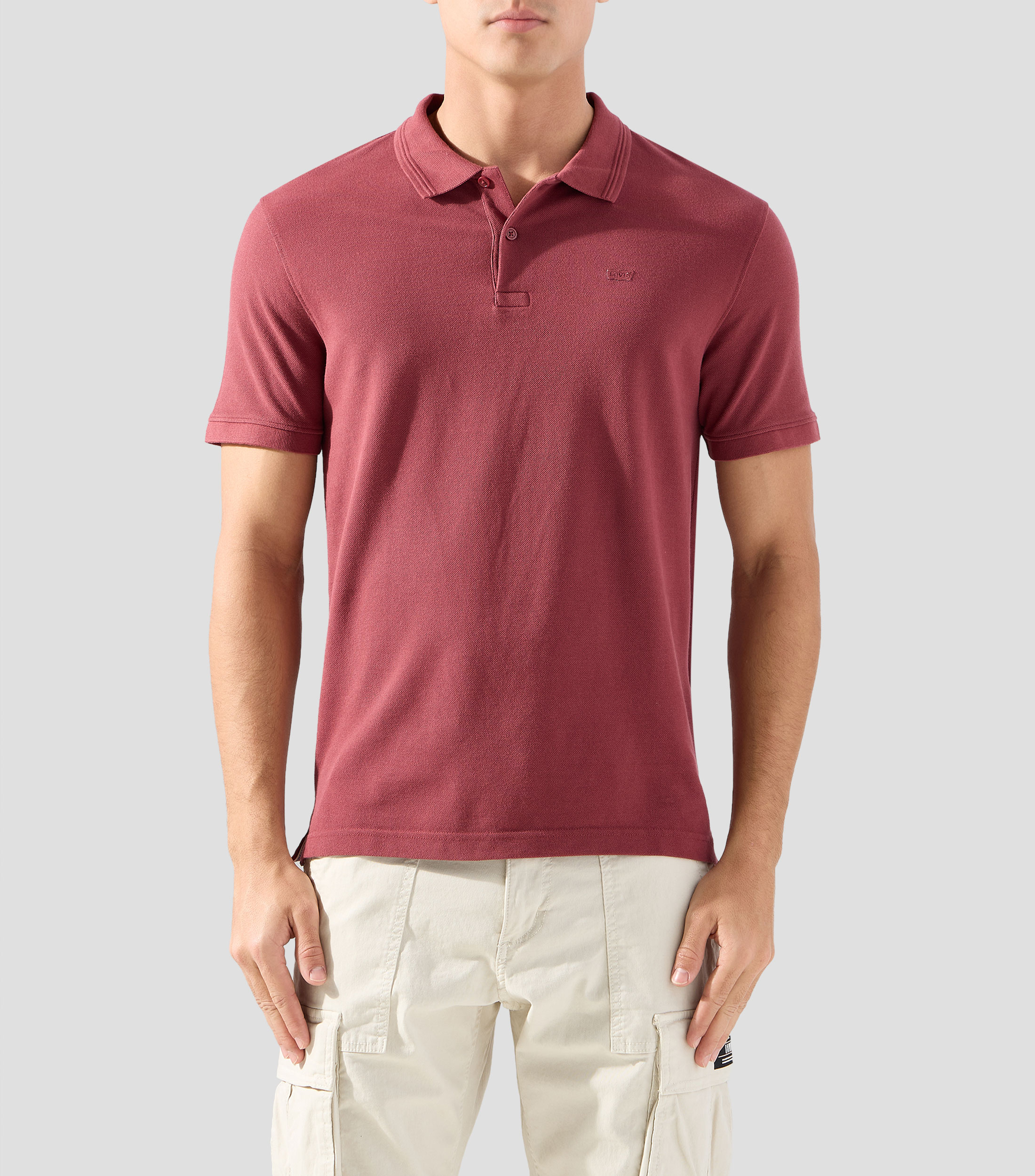 Playera tipo polo manga corta lisa Hombre