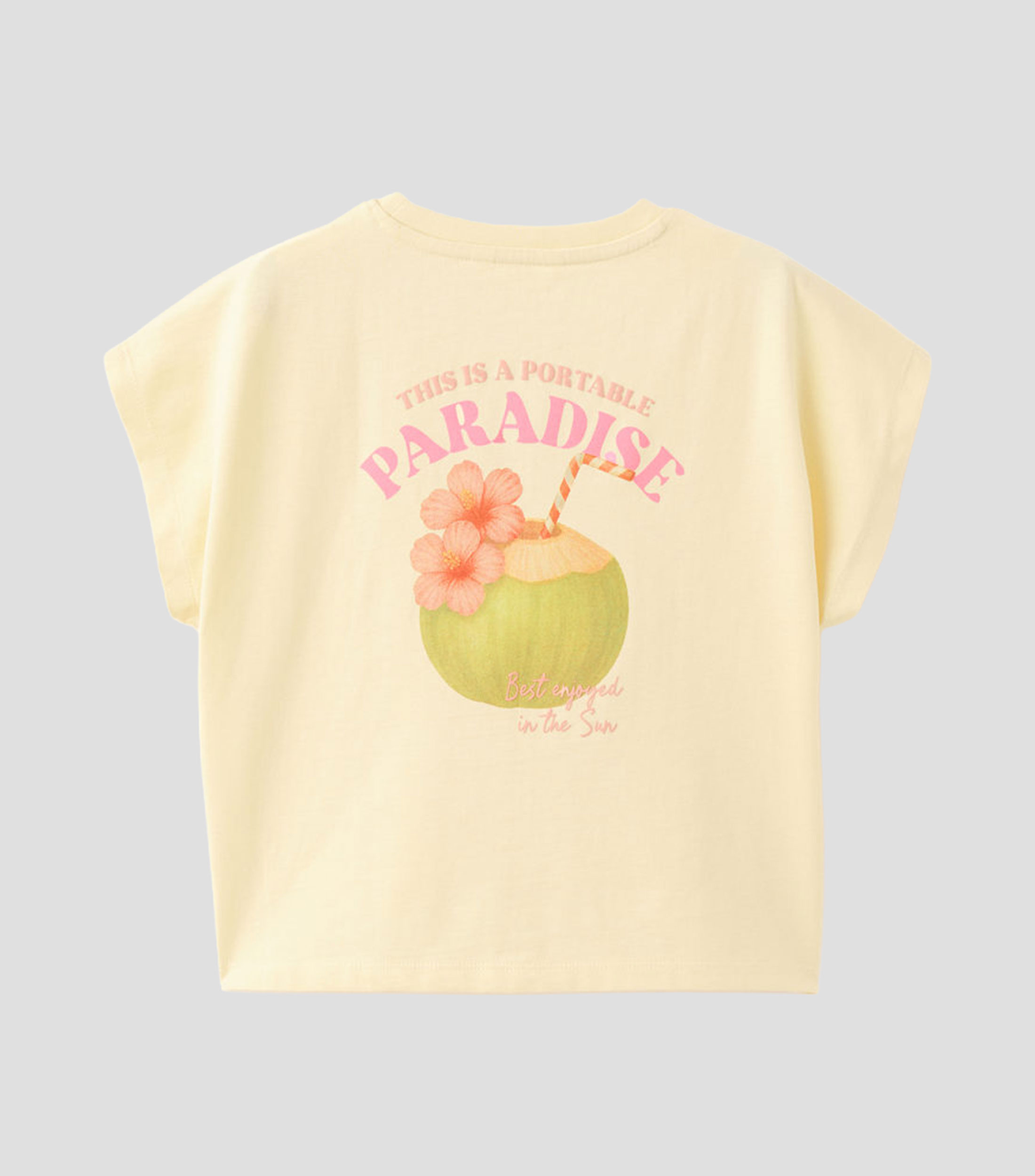 Playera cuello redondo manga corta estampada Niña