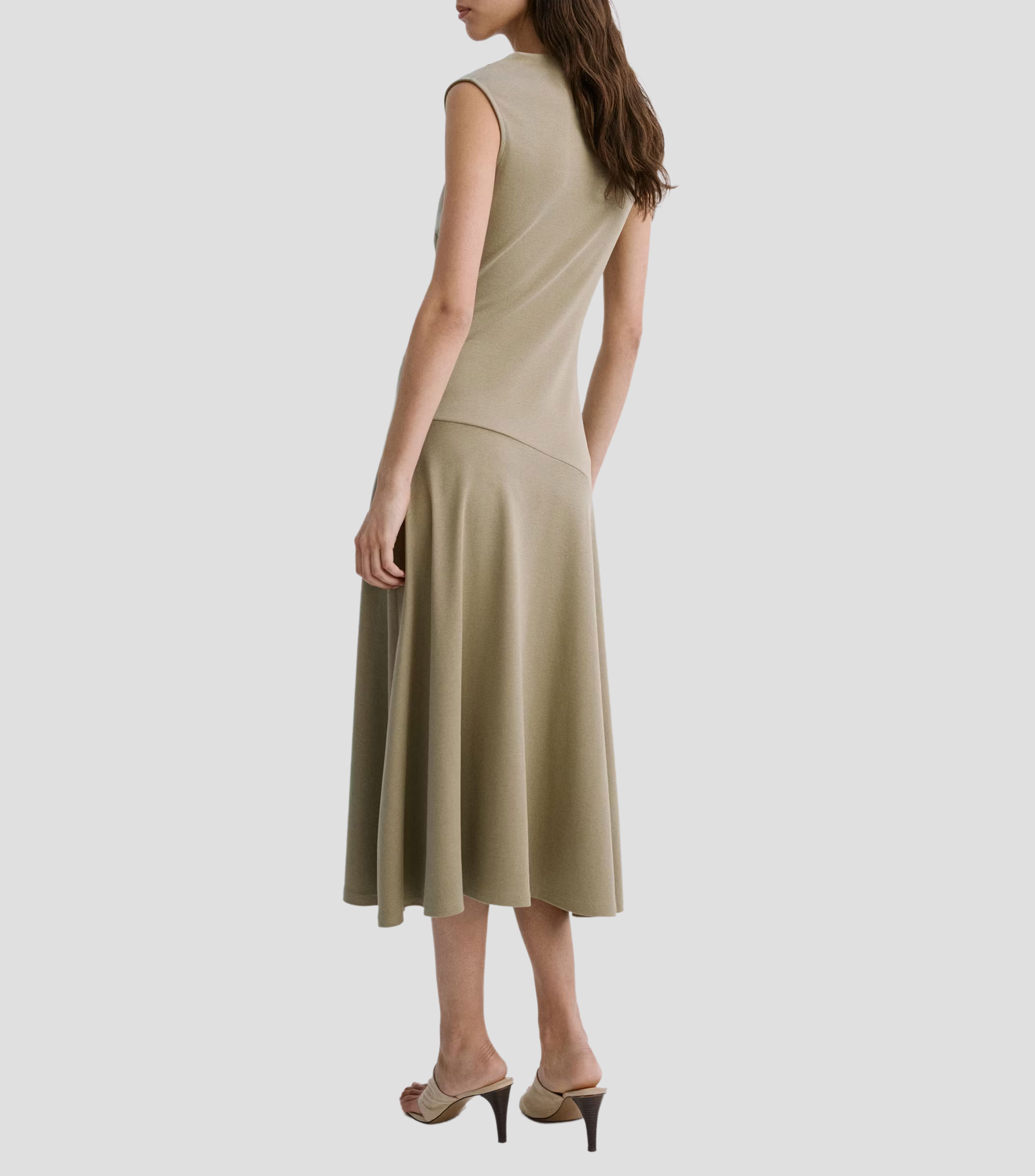 Vestido midi liso Mujer