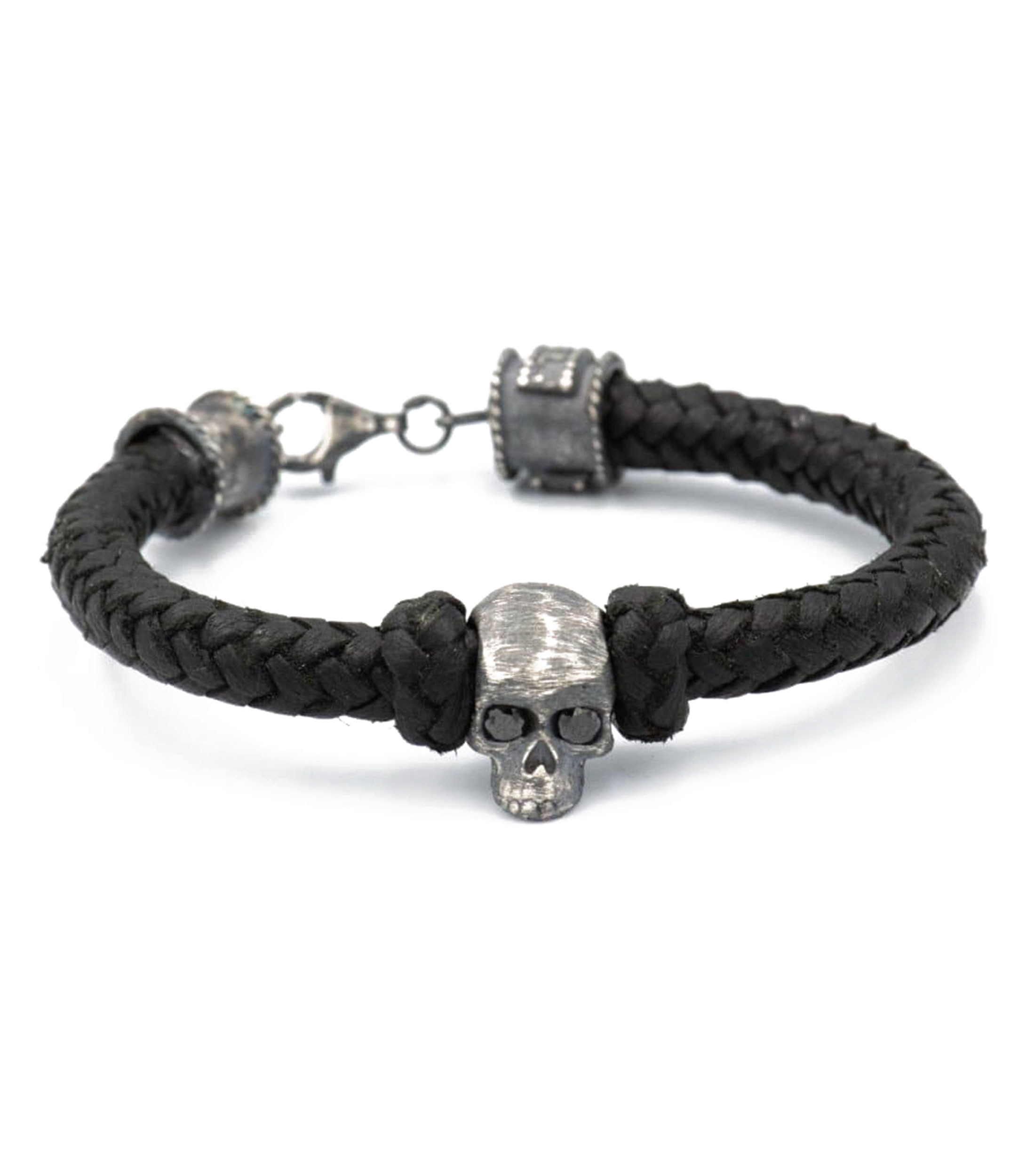 Pulsera en plata .925 con Calavera Unisex