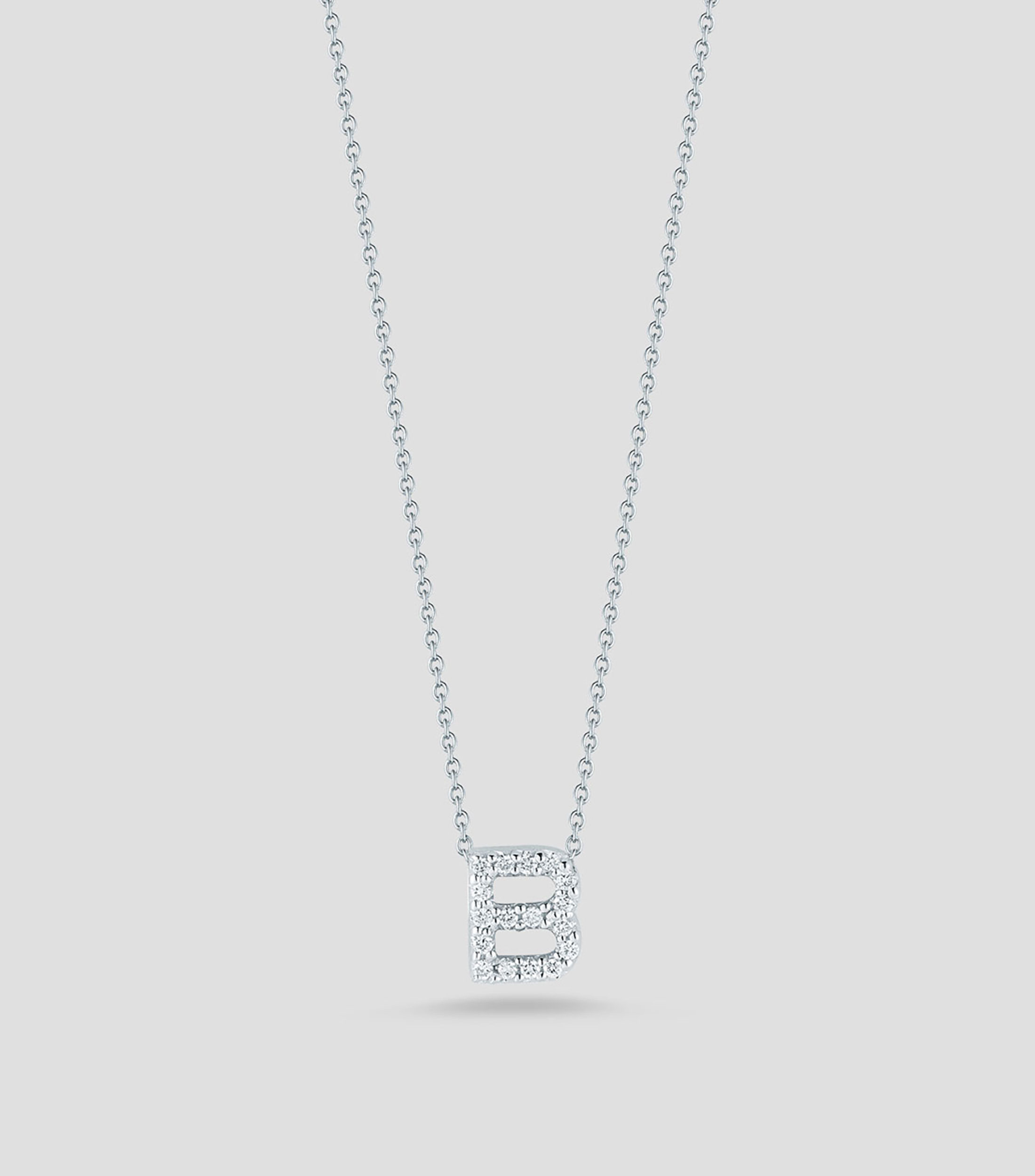 Collar letra "B" en oro blanco de 18 Kilates con diamantes Love Letter Mujer