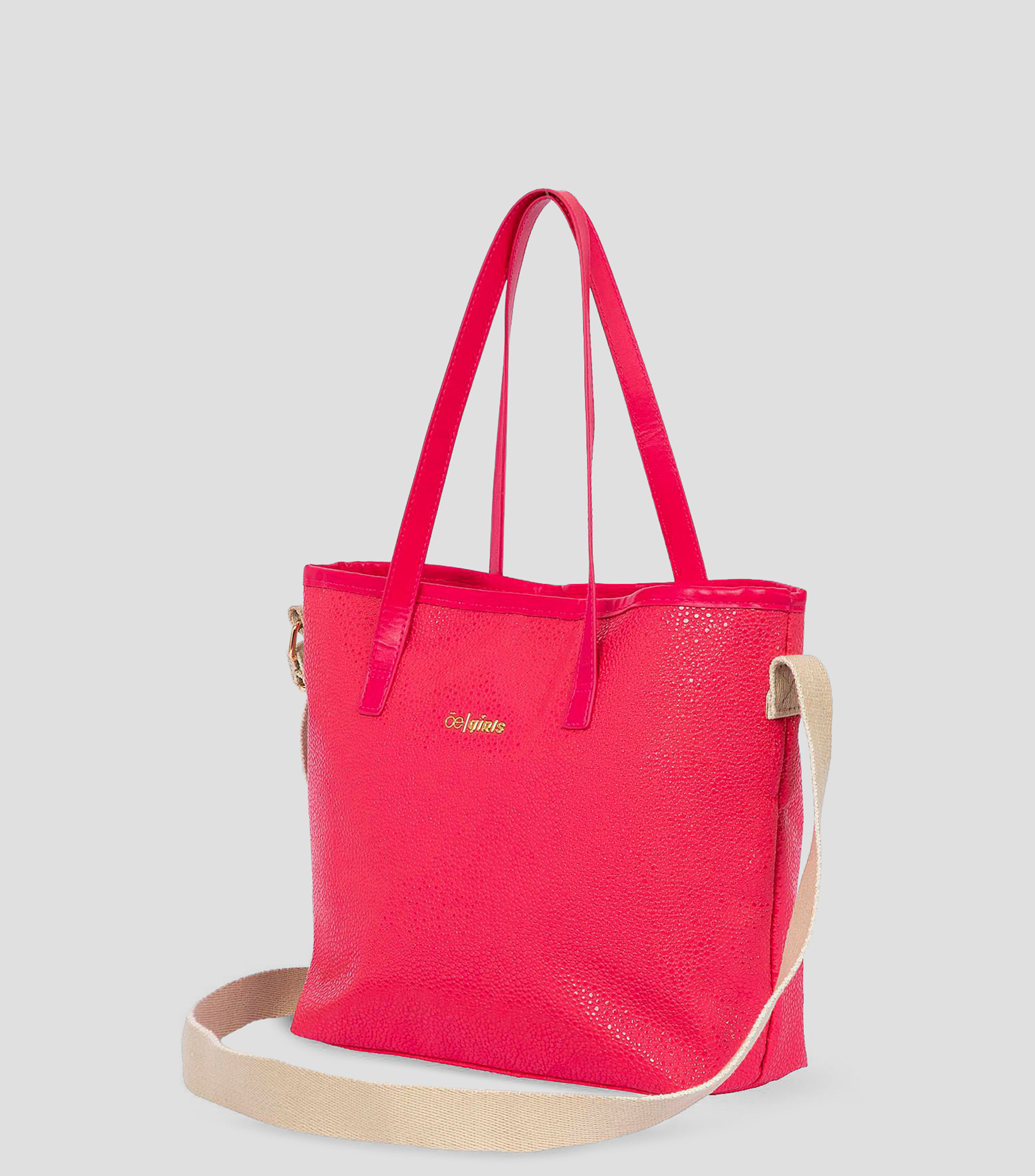 Bolsa tote rosa texturizada Niña