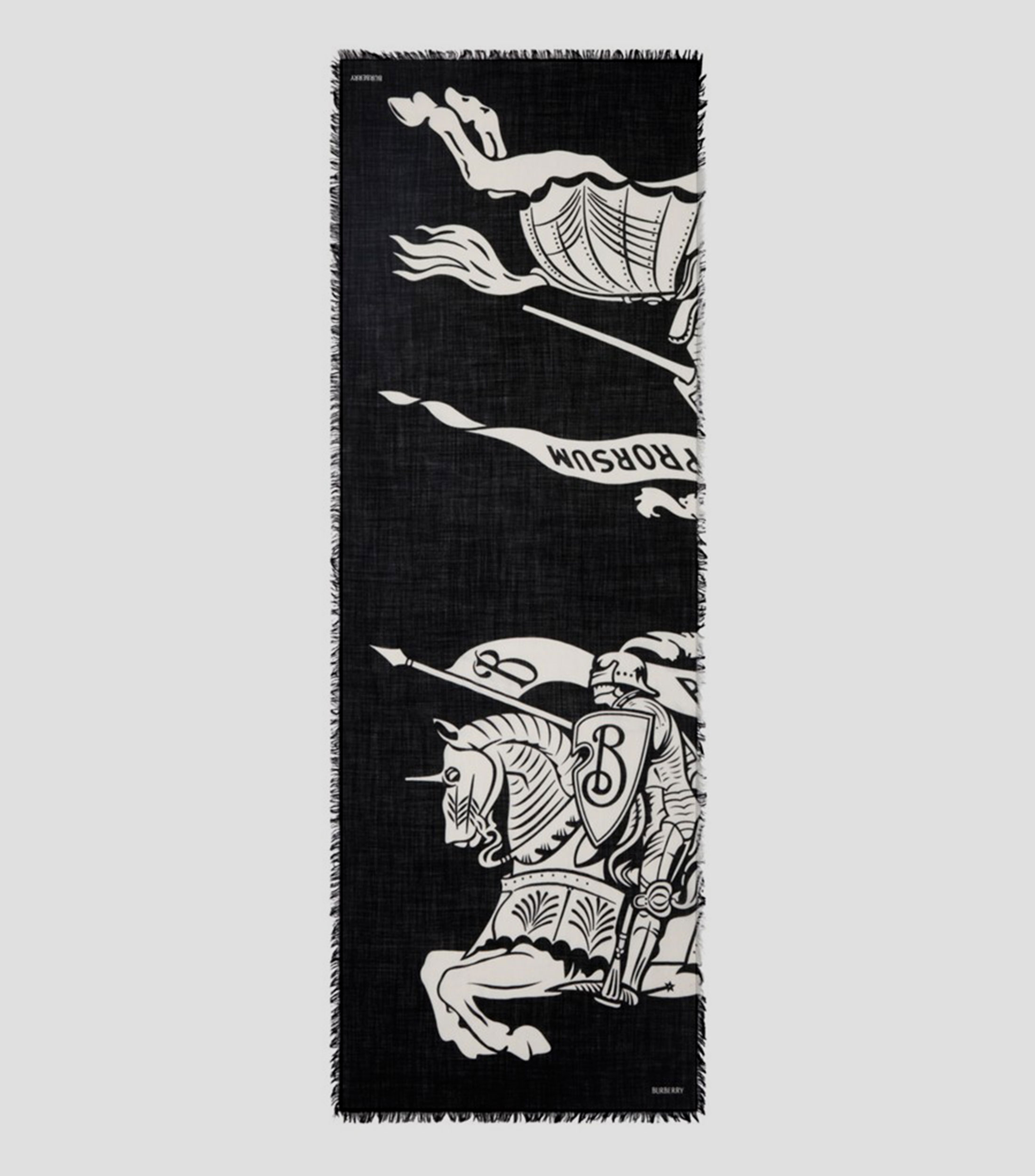Panuelo ancho en lana con Equestrian Knight Design Mujer