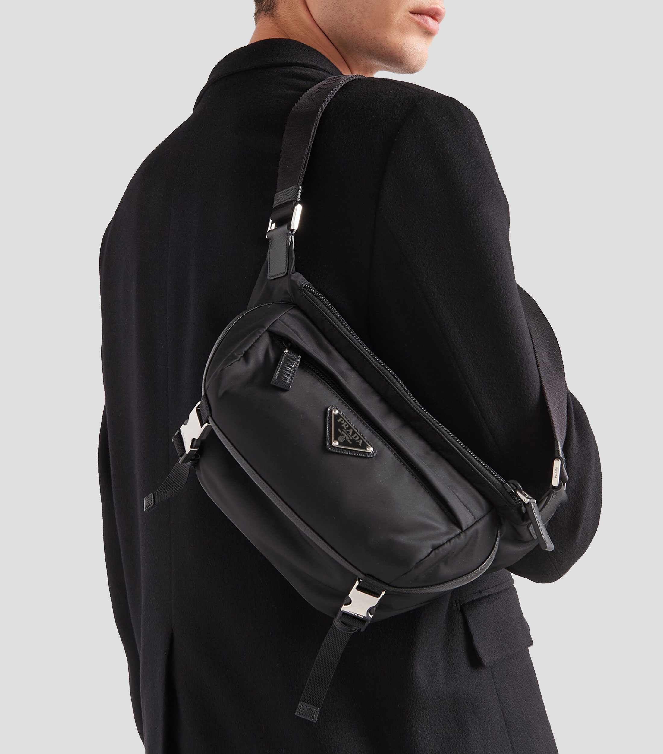 Bolso Crossbody de re nylon y piel saffiano