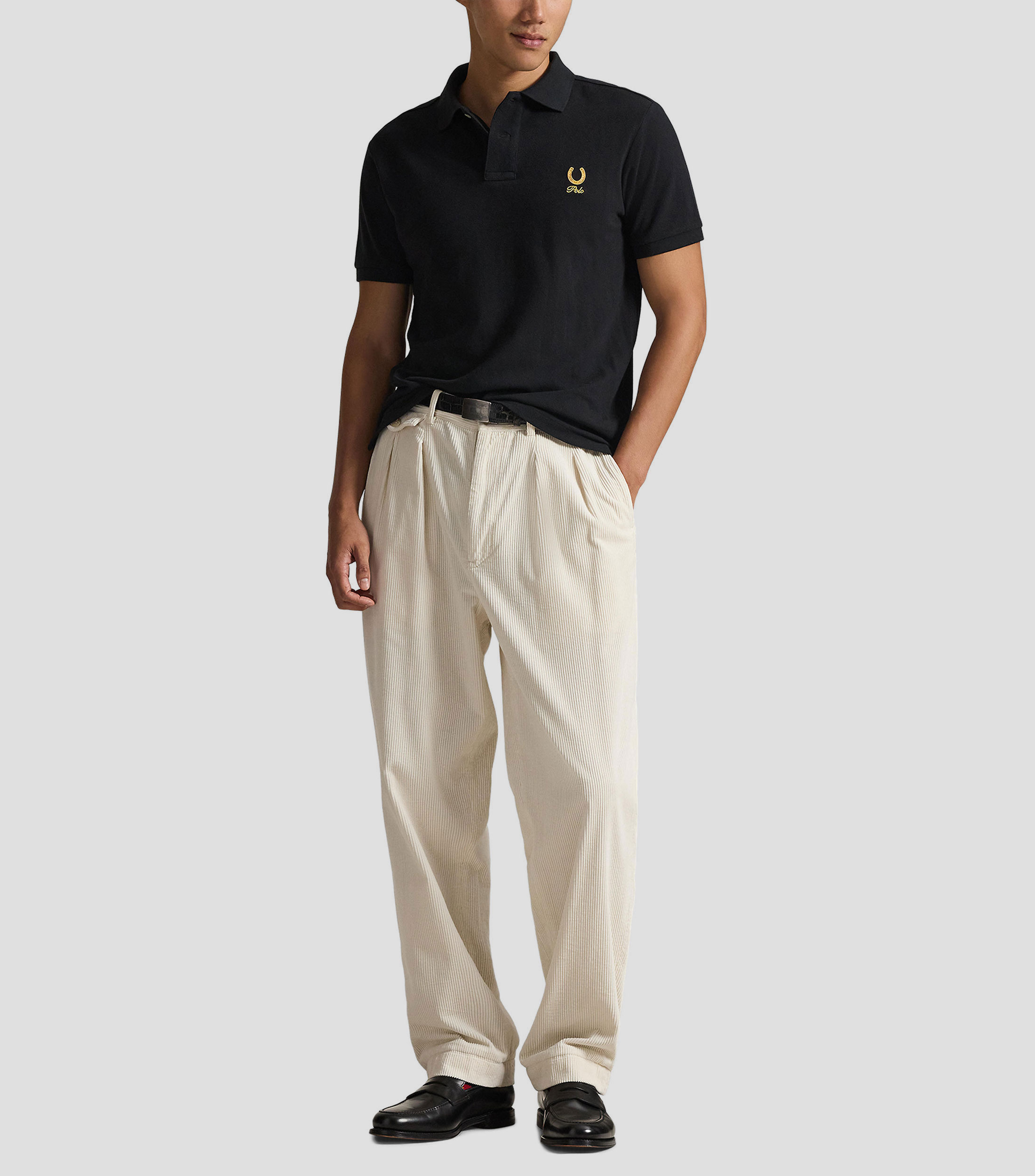 Playera tipo polo manga corta lisa Hombre
