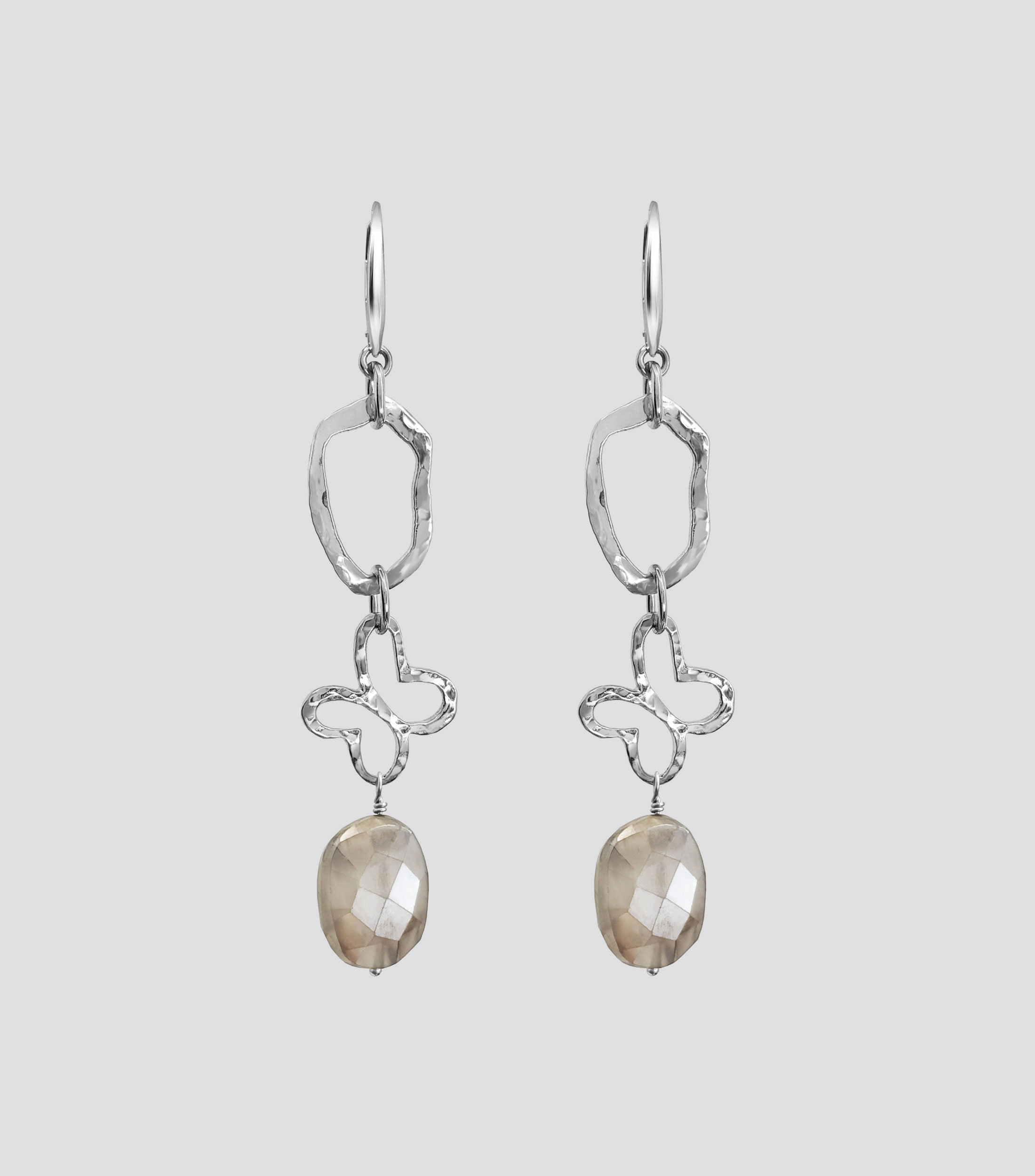 Aretes Liberty eslabonados en plata Mujer