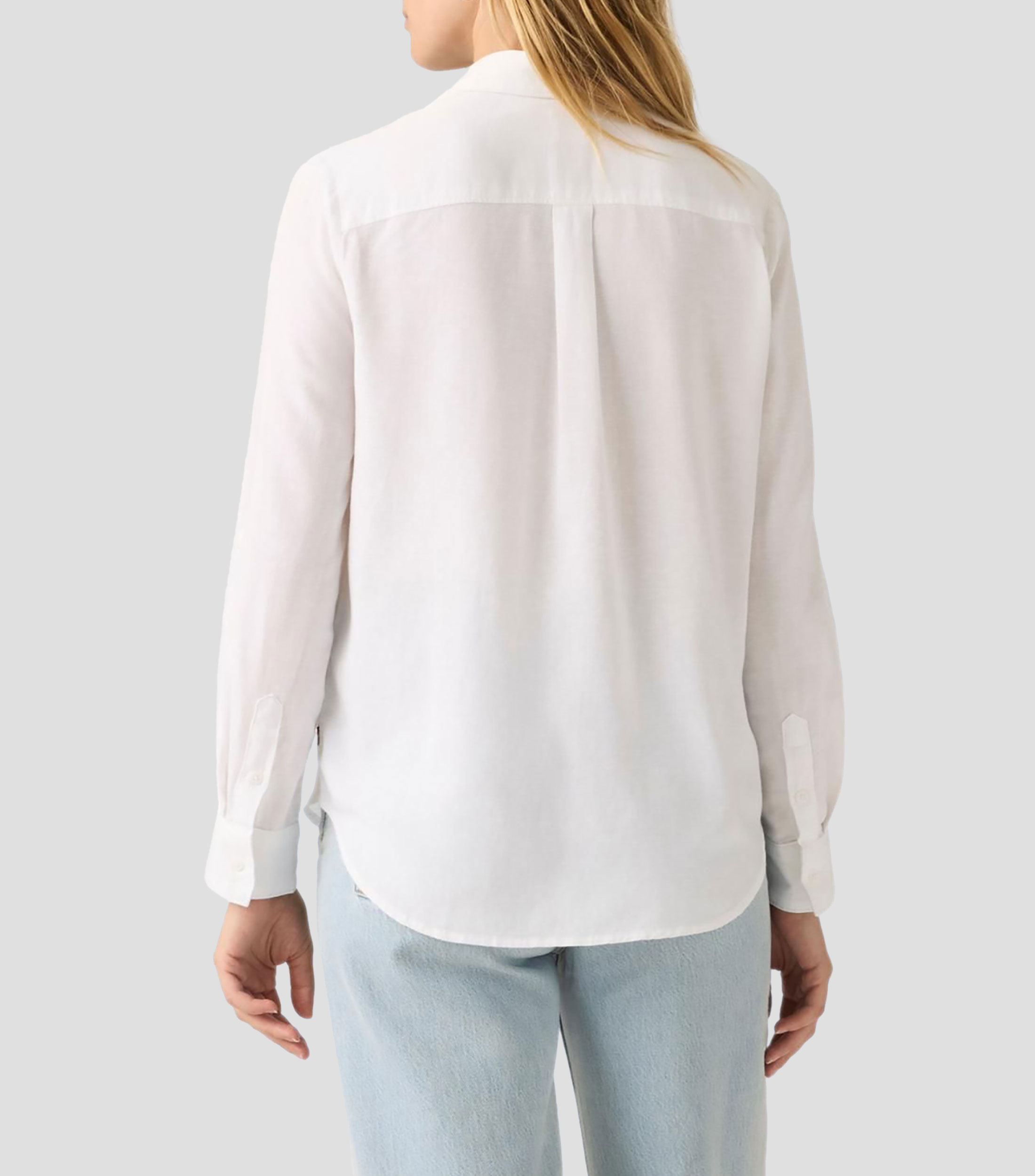 Camisa lisa con manga larga Mujer