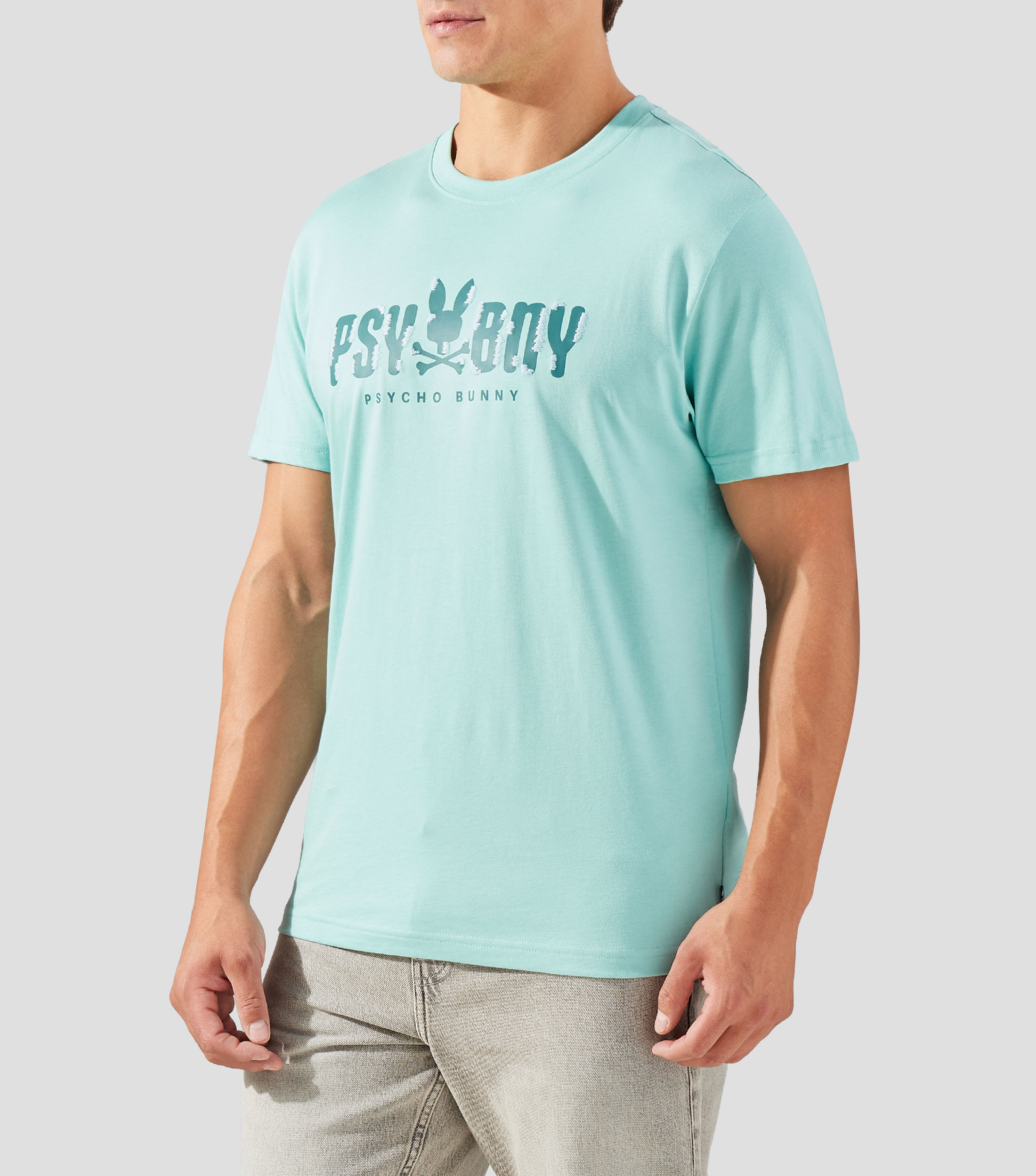 Playera cuello redondo manga corta estampada Hombre